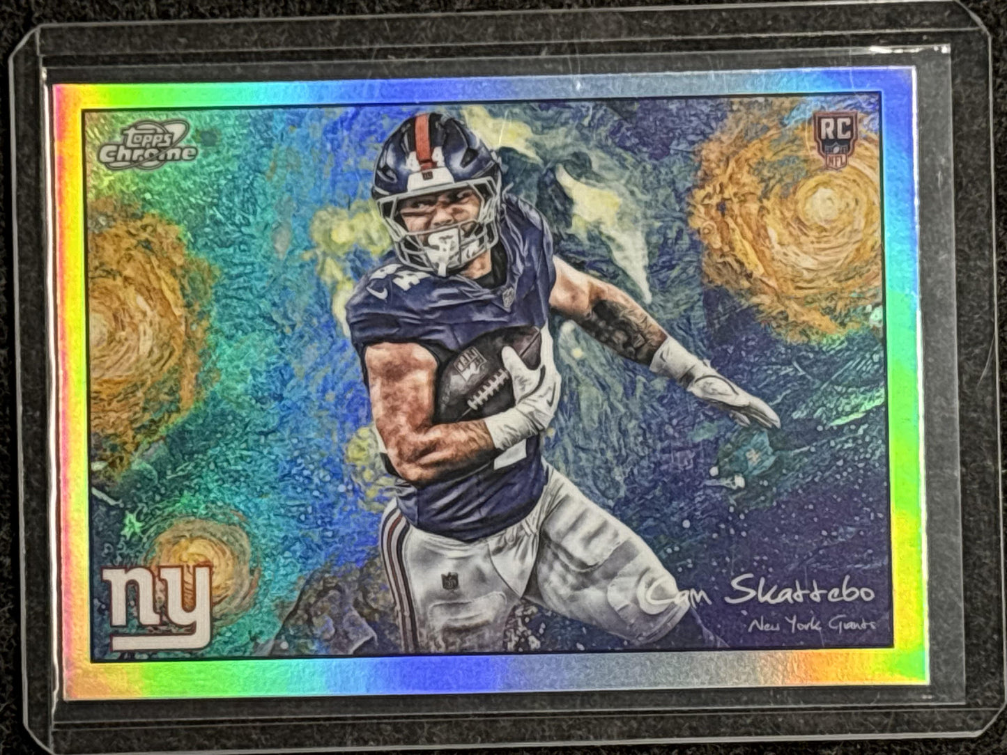 2025 Topps Chrome Cosmic #STN-5 Cam Skattebo Stars in the Night New York Giants