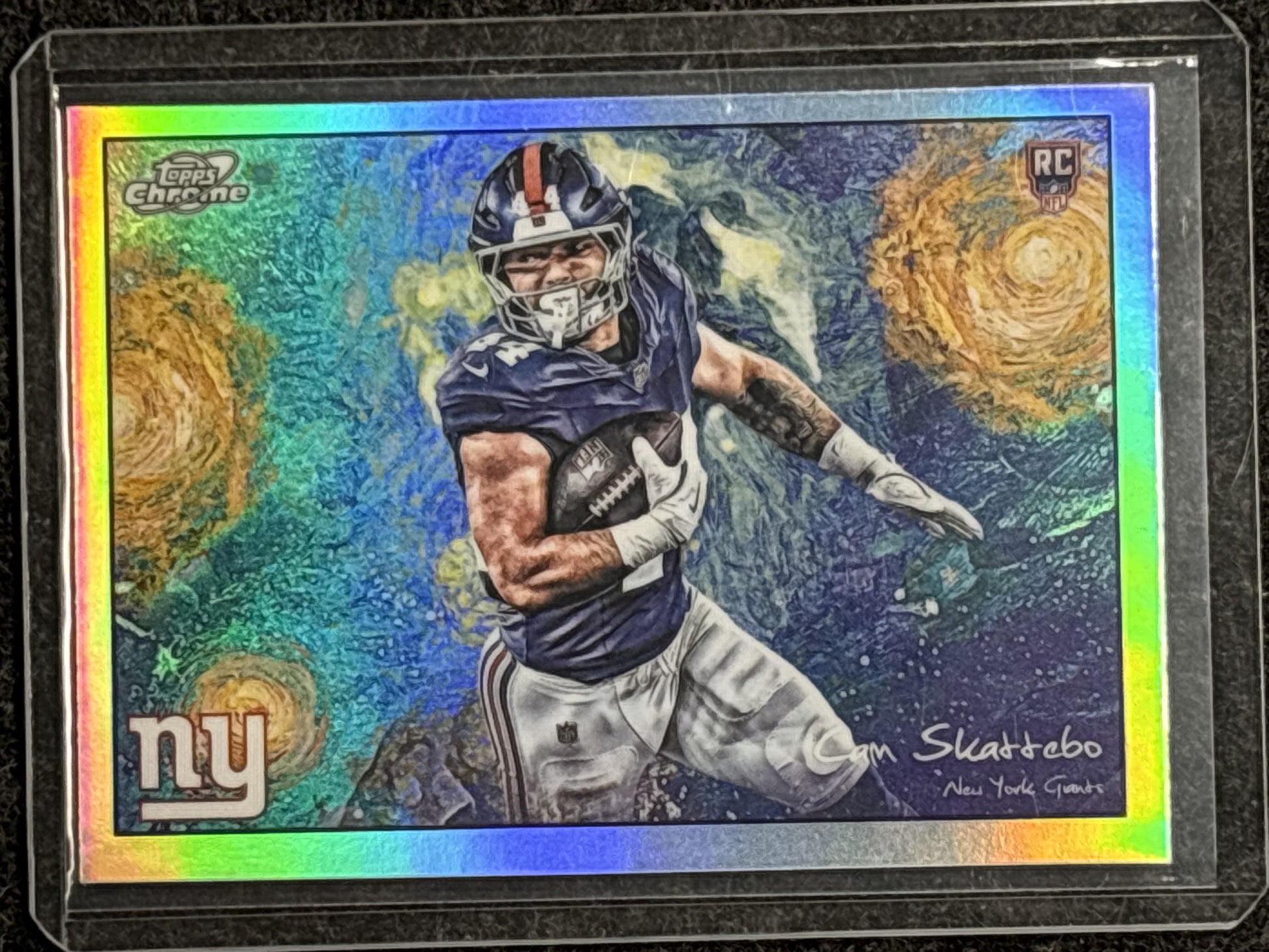 2025 Topps Chrome Cosmic #STN-5 Cam Skattebo Stars in the Night New York Giants