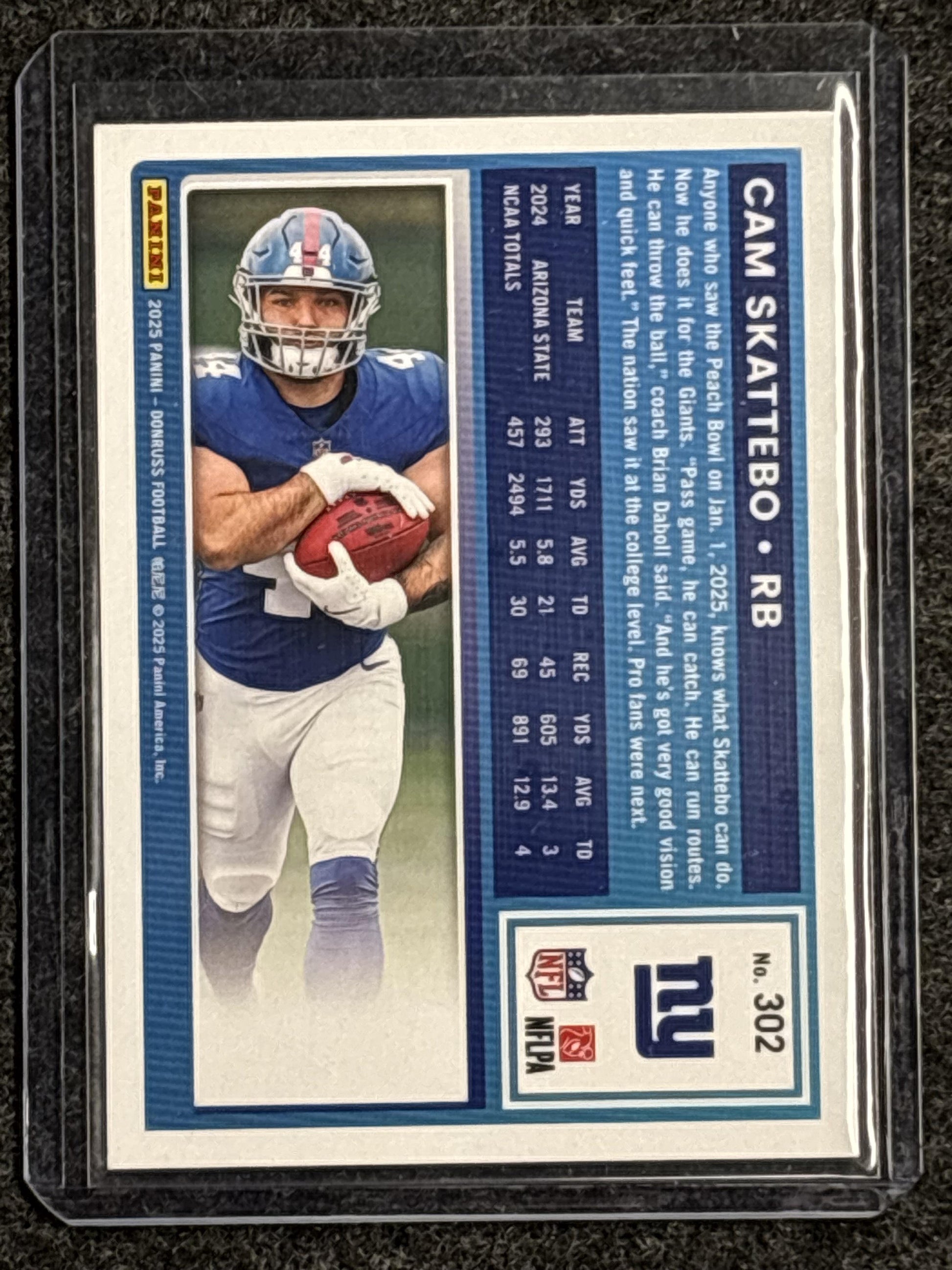 2025 Donruss #302 Cam Skattebo Press Proofs Red New York Giants RC