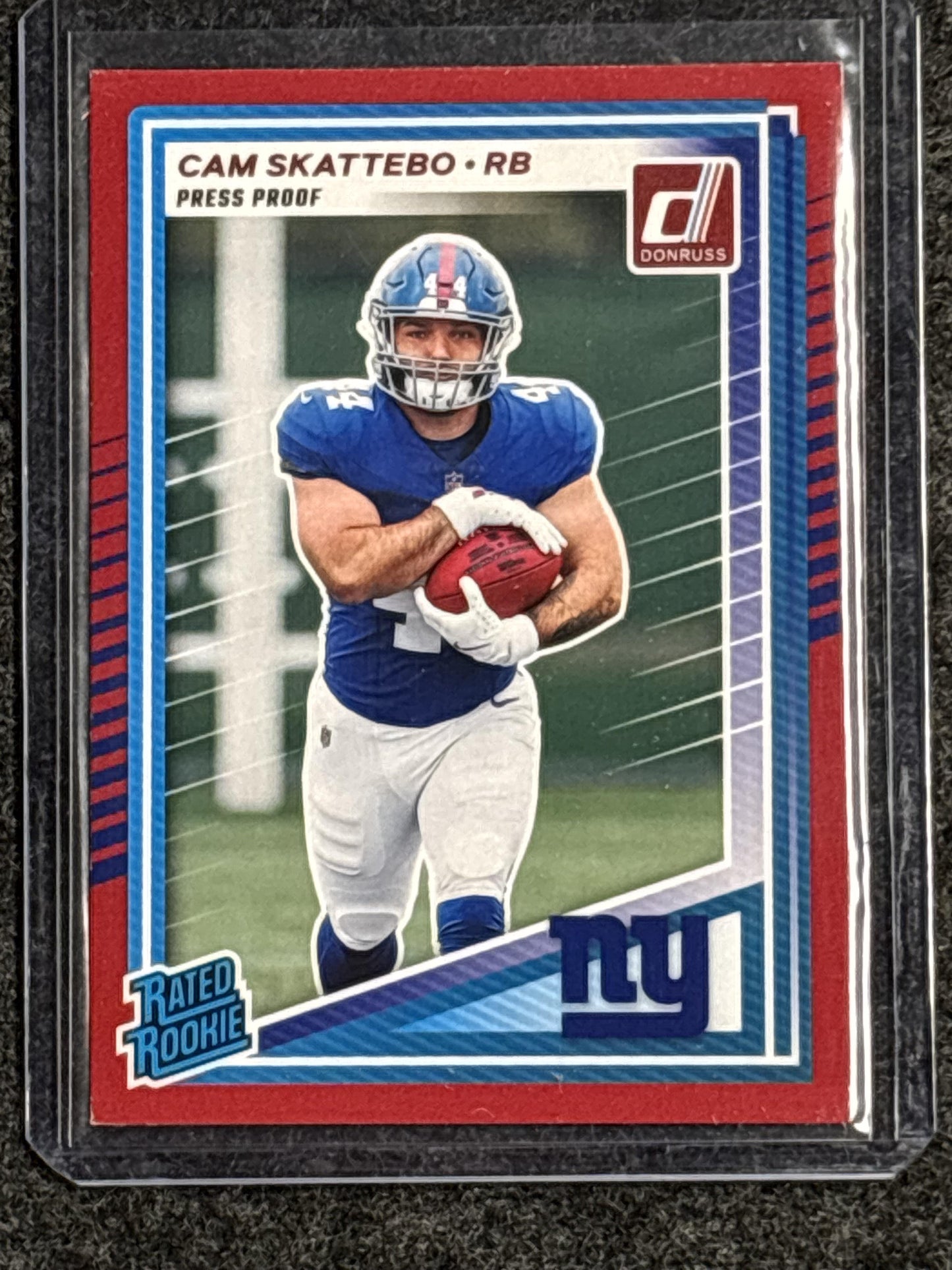2025 Donruss #302 Cam Skattebo Press Proofs Red New York Giants RC