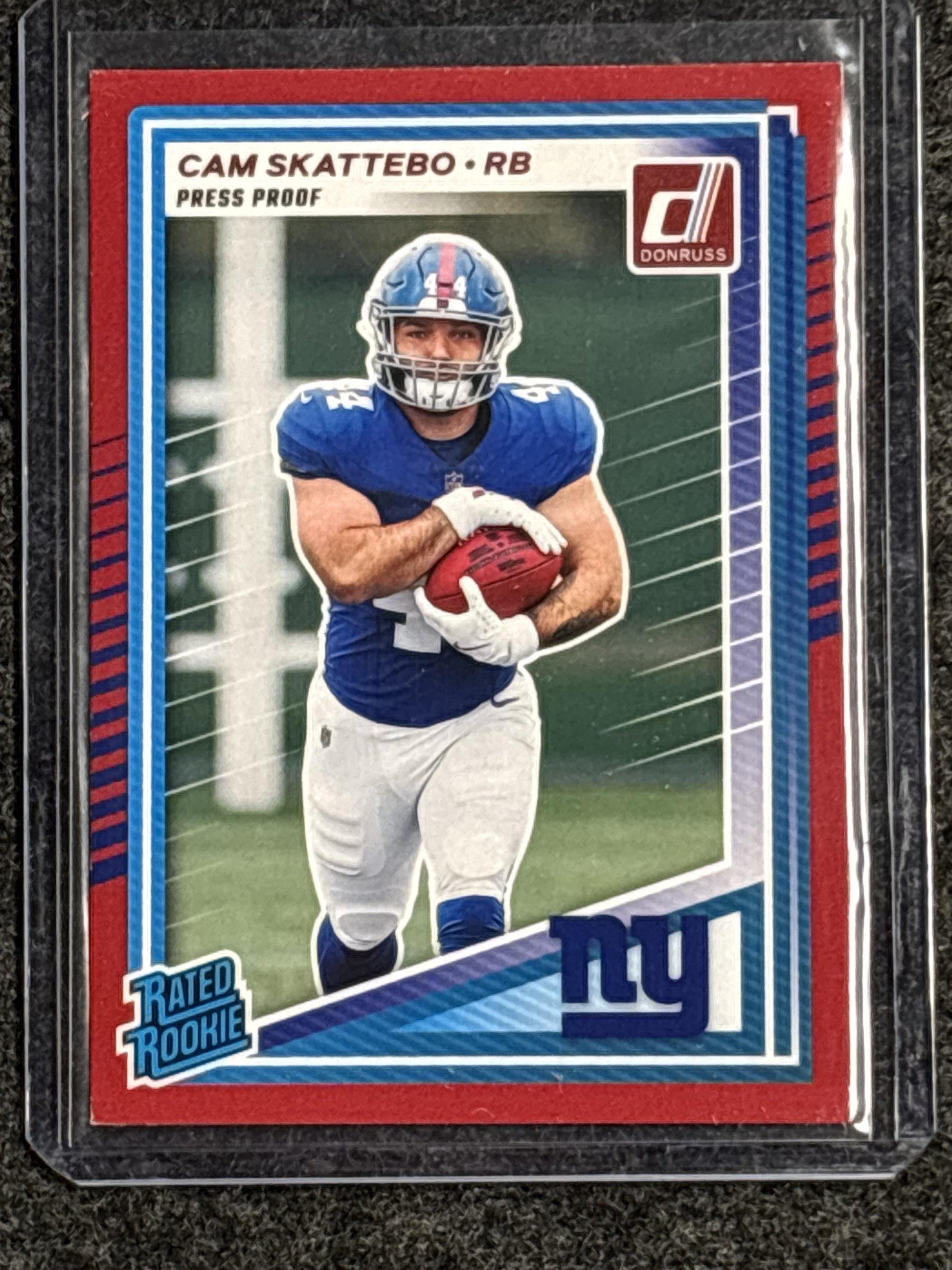 2025 Donruss #302 Cam Skattebo Press Proofs Red New York Giants RC