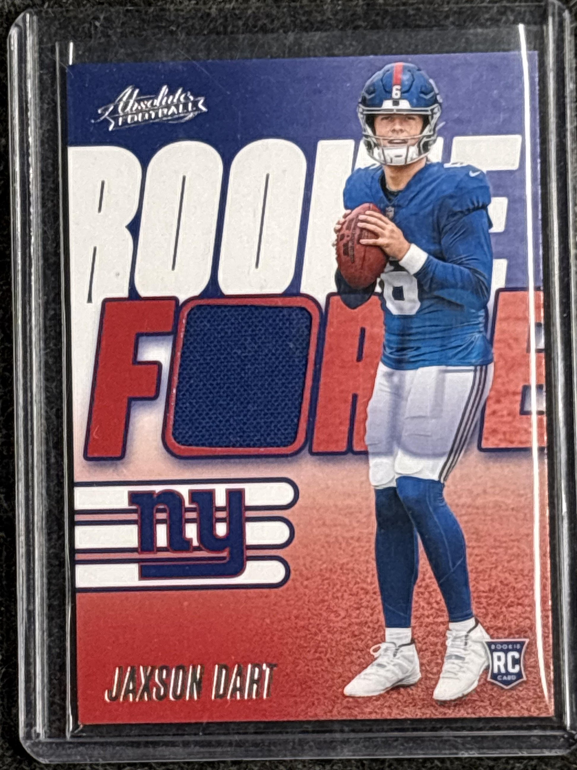 2025 Panini Absolute #RF-JDT Jaxson Dart Rookie Force New York Giants MEM