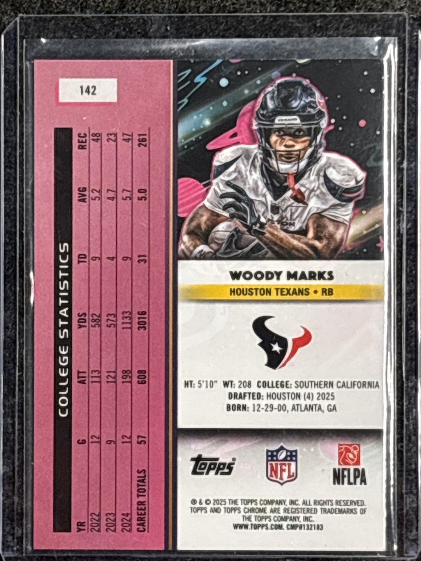 2025 Topps Chrome Cosmic #142 Woody Marks Houston Texans RC