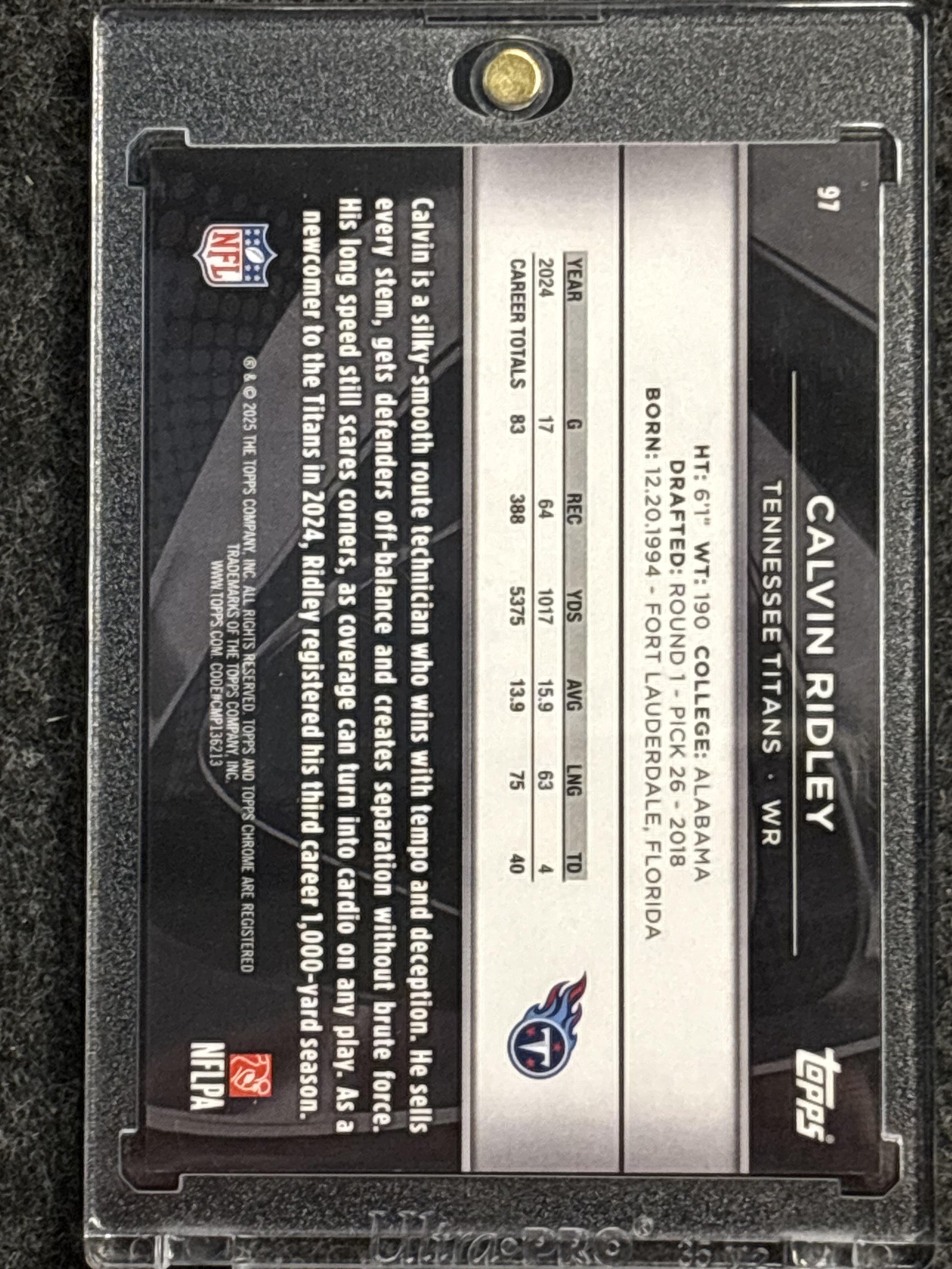 2025 Topps Chrome Black #97 Calvin Ridley Red /5 Titans SN