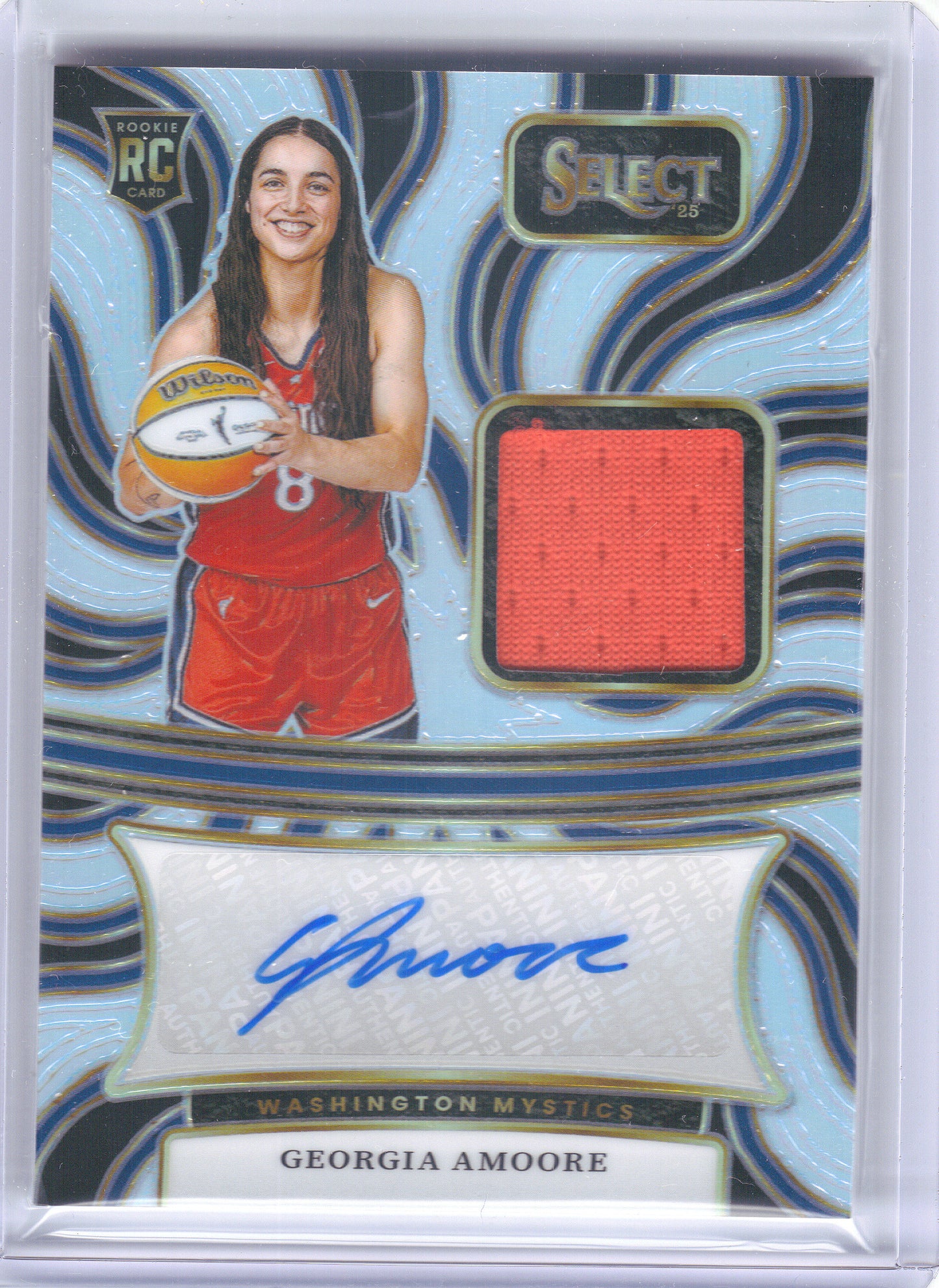 2025 Panini Select WNBA #AM-GA Georgia Amoore RPA Washington Mystics SN, Rookie, Auto