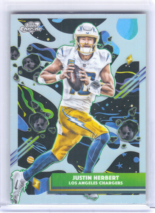 2025 Topps Chrome Cosmic #53 Justin Herbert Refractor Los Angeles Chargers