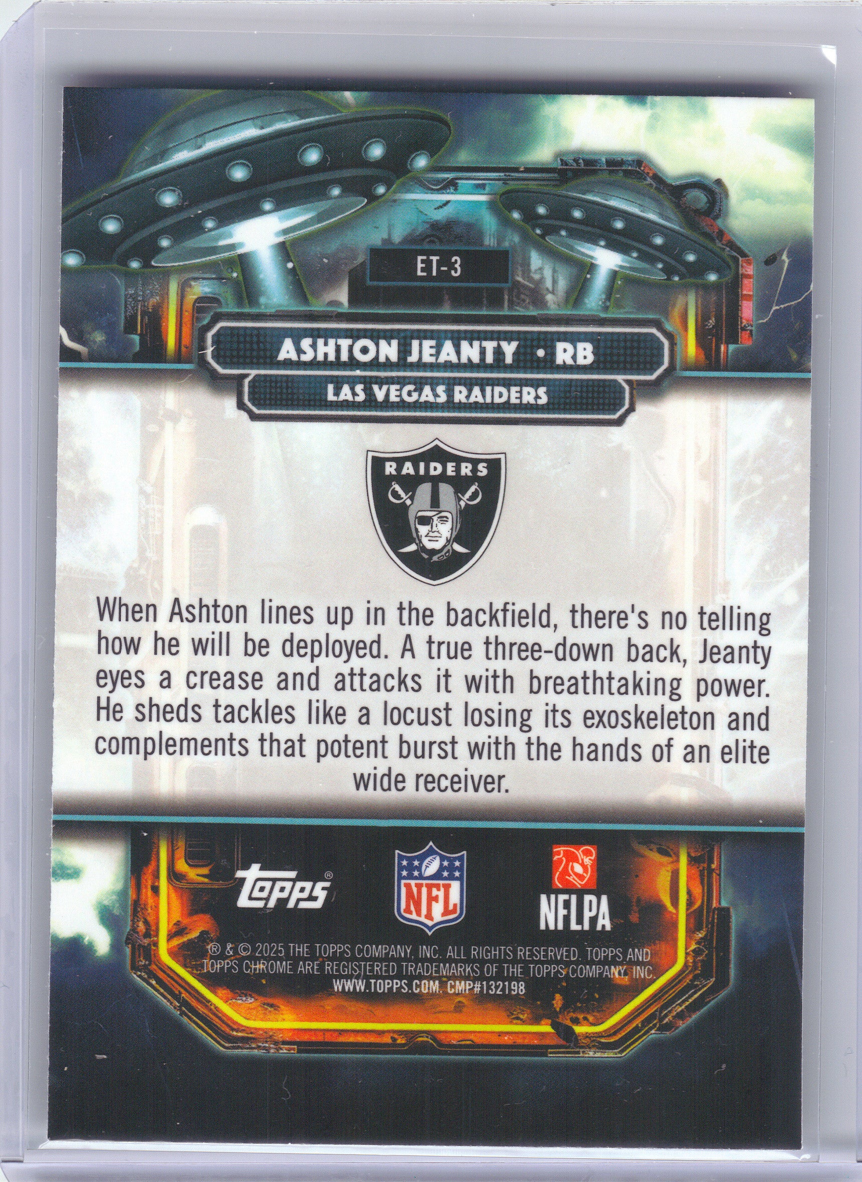 2025 Topps Chrome Cosmic #ET-3 Ashton Jeanty Extraterrestrial Talent Las Vegas Raiders