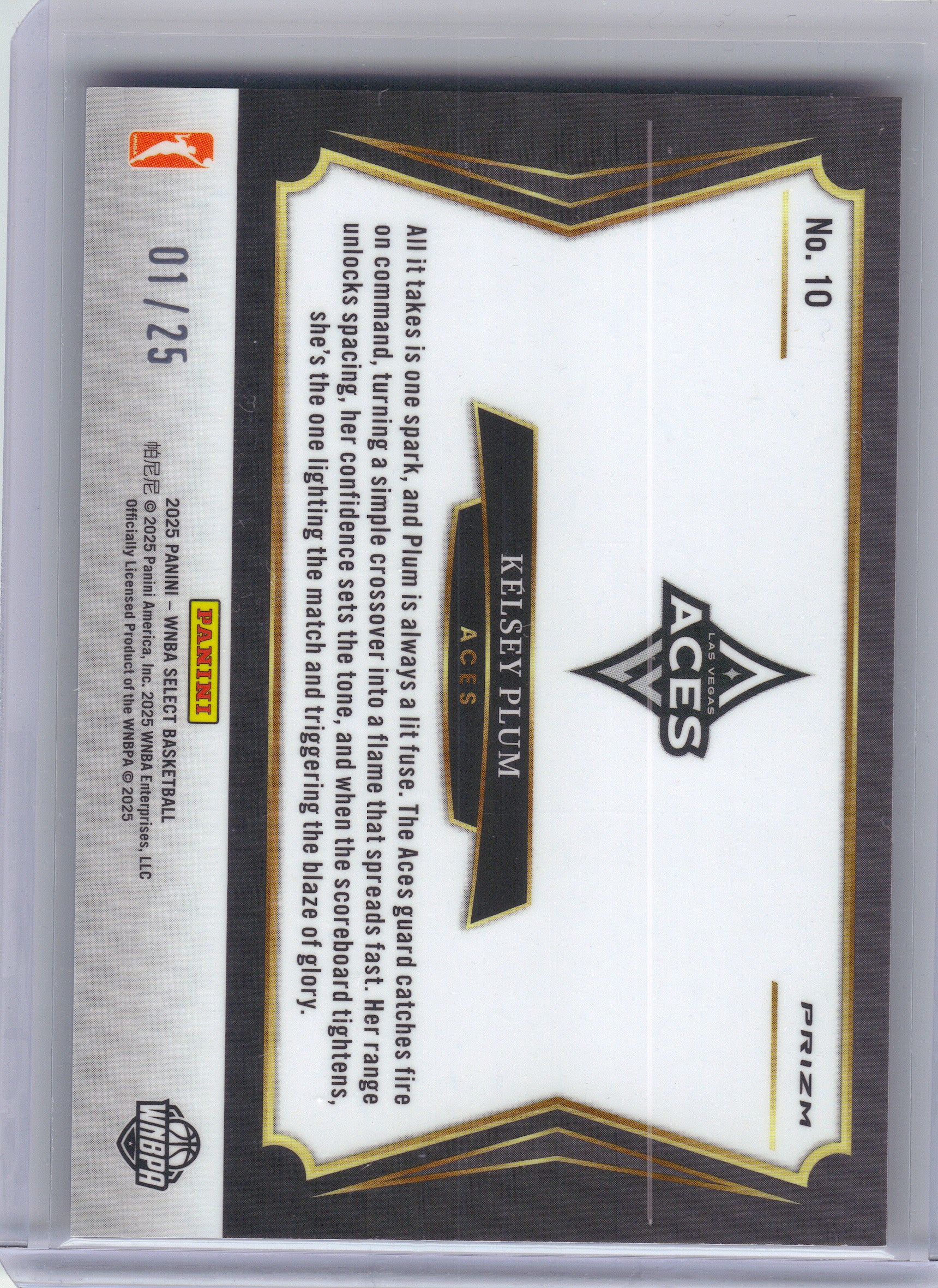 2025 Panini Select WNBA #10 Kelsey Plum All-Stars Tie Dye #/25 Las Vegas Aces SN