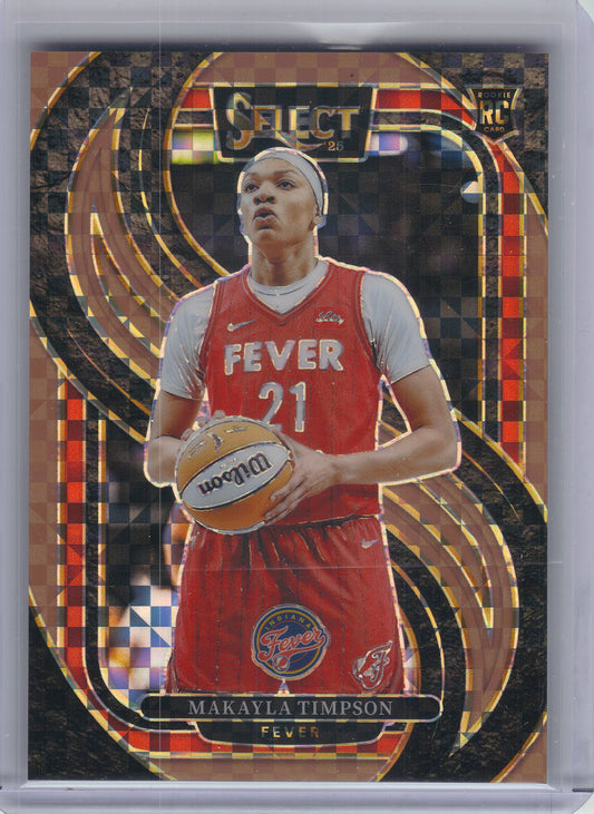 2025 Panini Select WNBA #192 Makayla Timpson Bronze Checker Prizms #/49 Indiana Fever SN