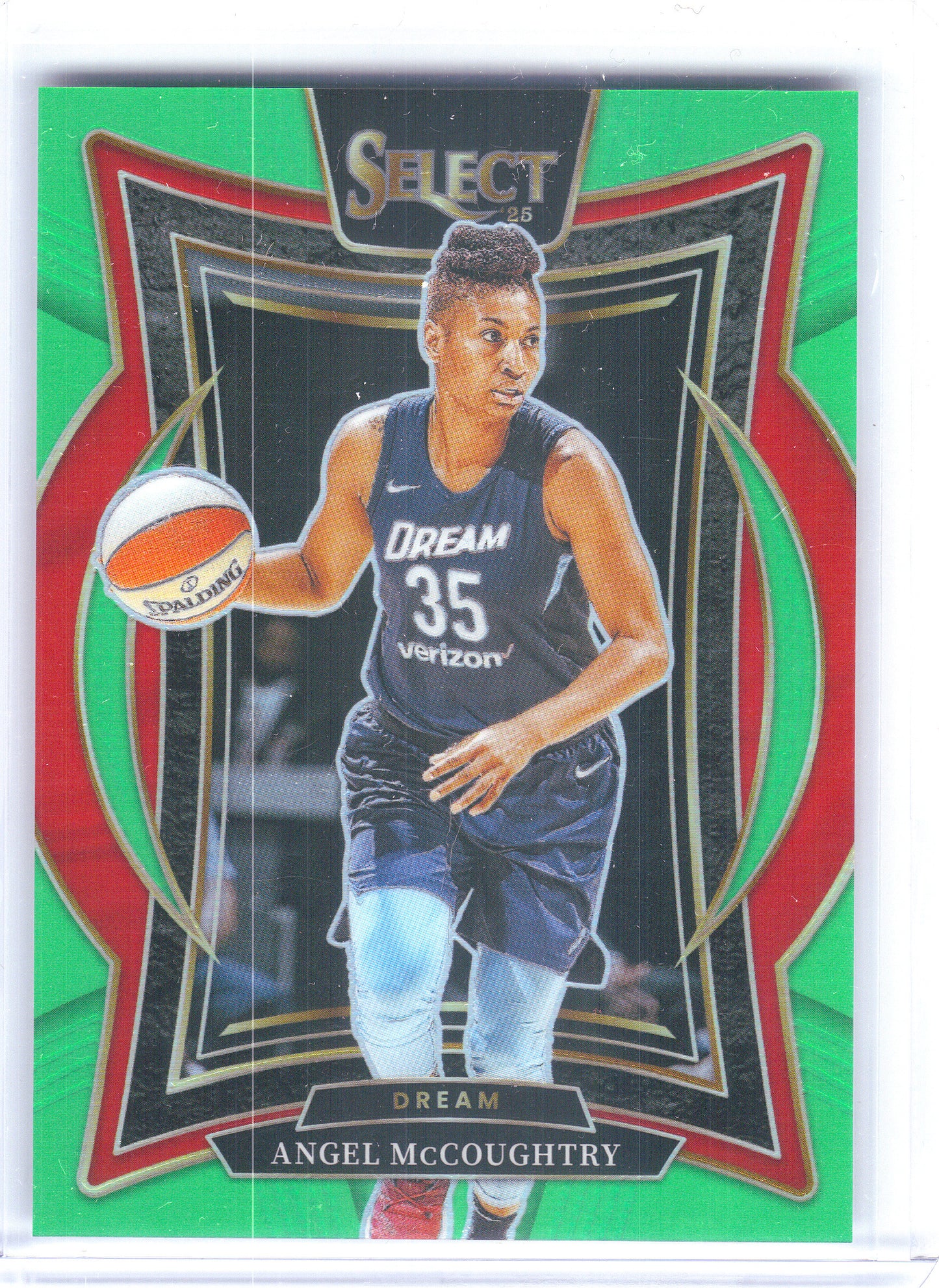 2025 Panini Select WNBA #34 Angel McCoughtry Neon Green Prizms #/75 Atlanta Dream SN