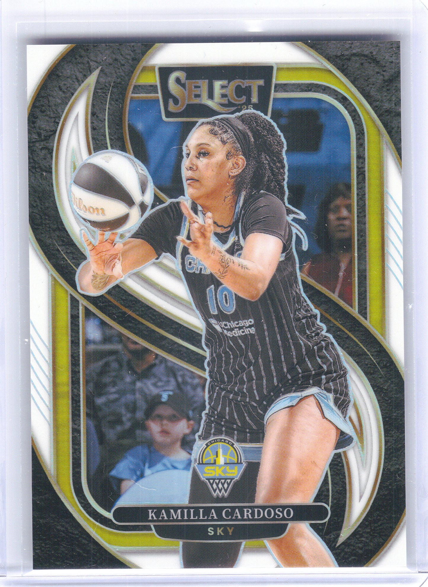 2025 Panini Select WNBA #180 Kamilla Cardoso White Prizms #/99 Chicago Sky SN