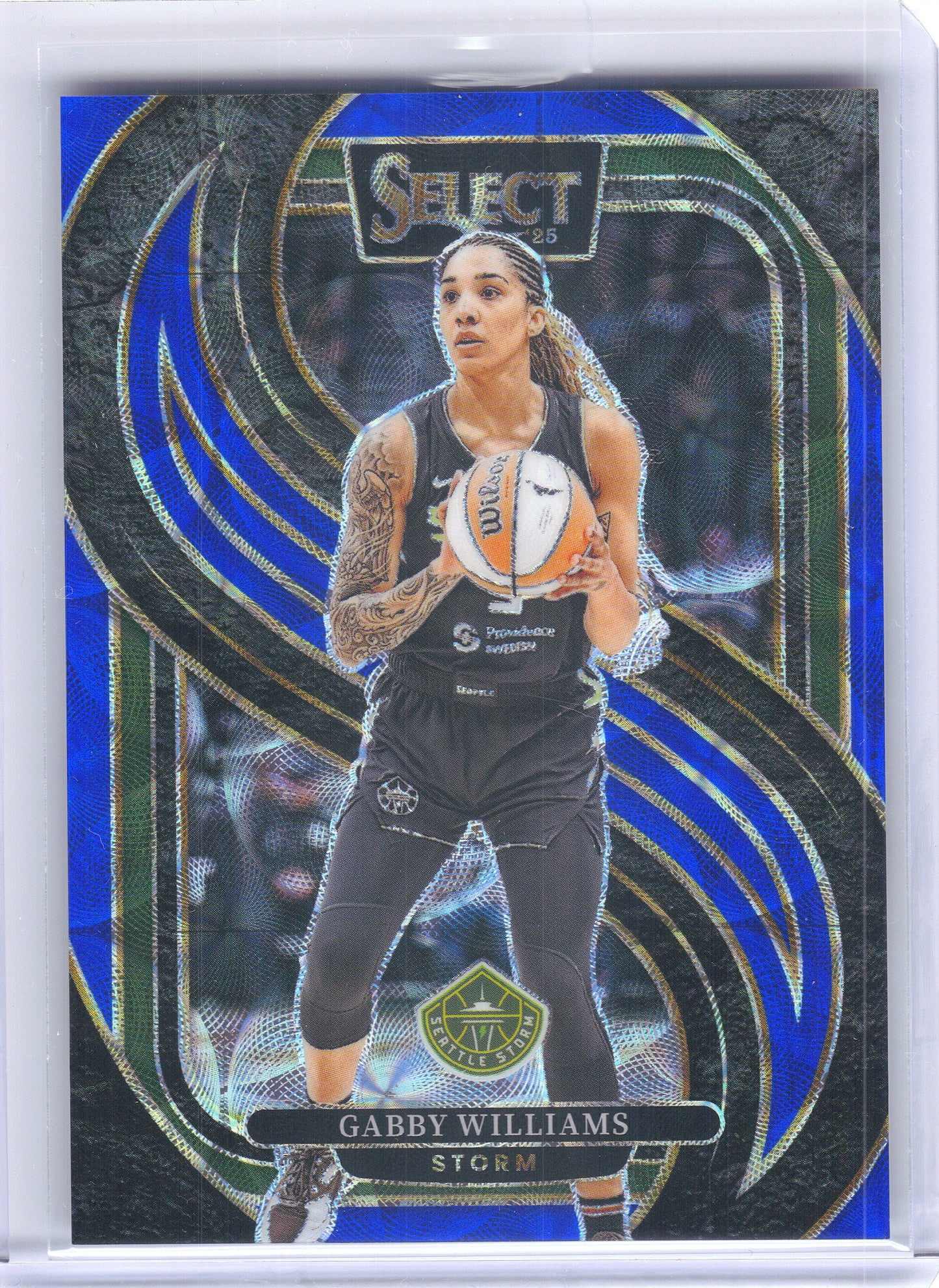 2025 Panini Select WNBA #181 Gabby Williams Blue Scope Prizms #/199 Seattle Storm SN