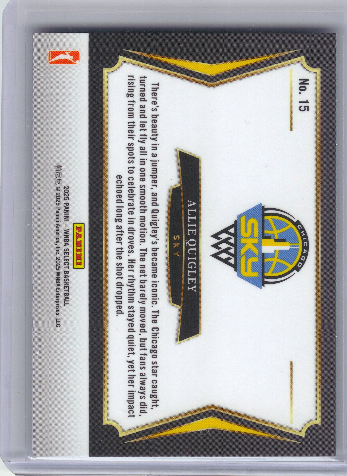 2025 Panini Select WNBA #15 Allie Quigley All-Stars Chicago Sky