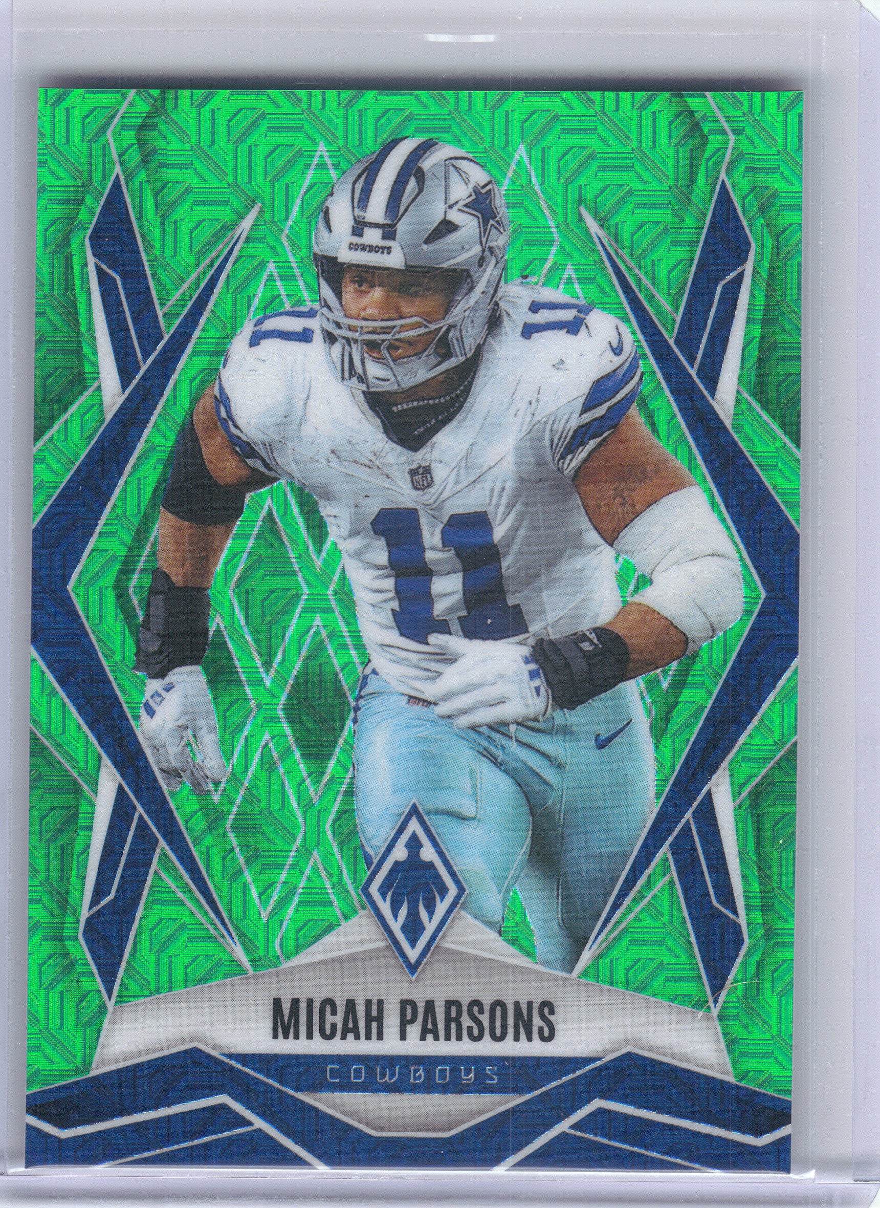 2025 Panini Phoenix #84 Micah Parsons Lime Green Mojo Prizm #/75 Dallas Cowboys SN