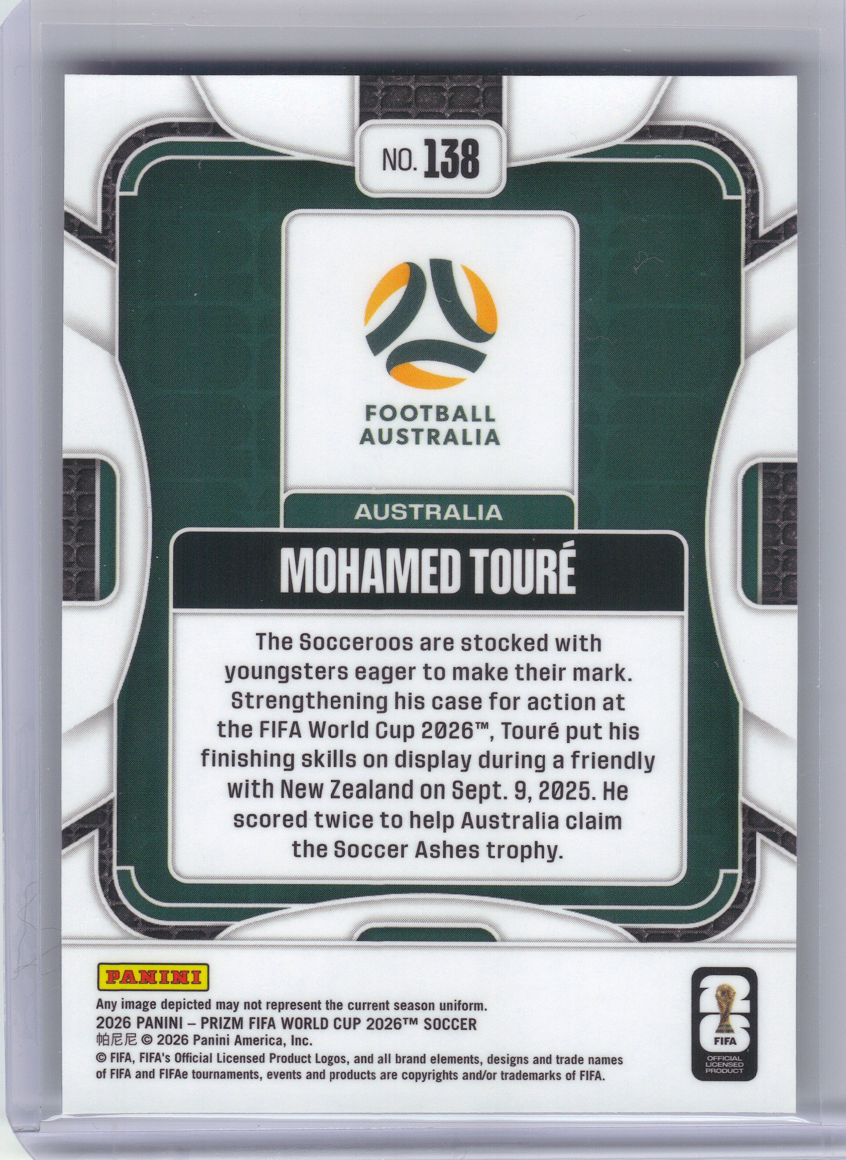2026 Panini Prizm FIFA World Cup #138 Mohamed Touré Australia