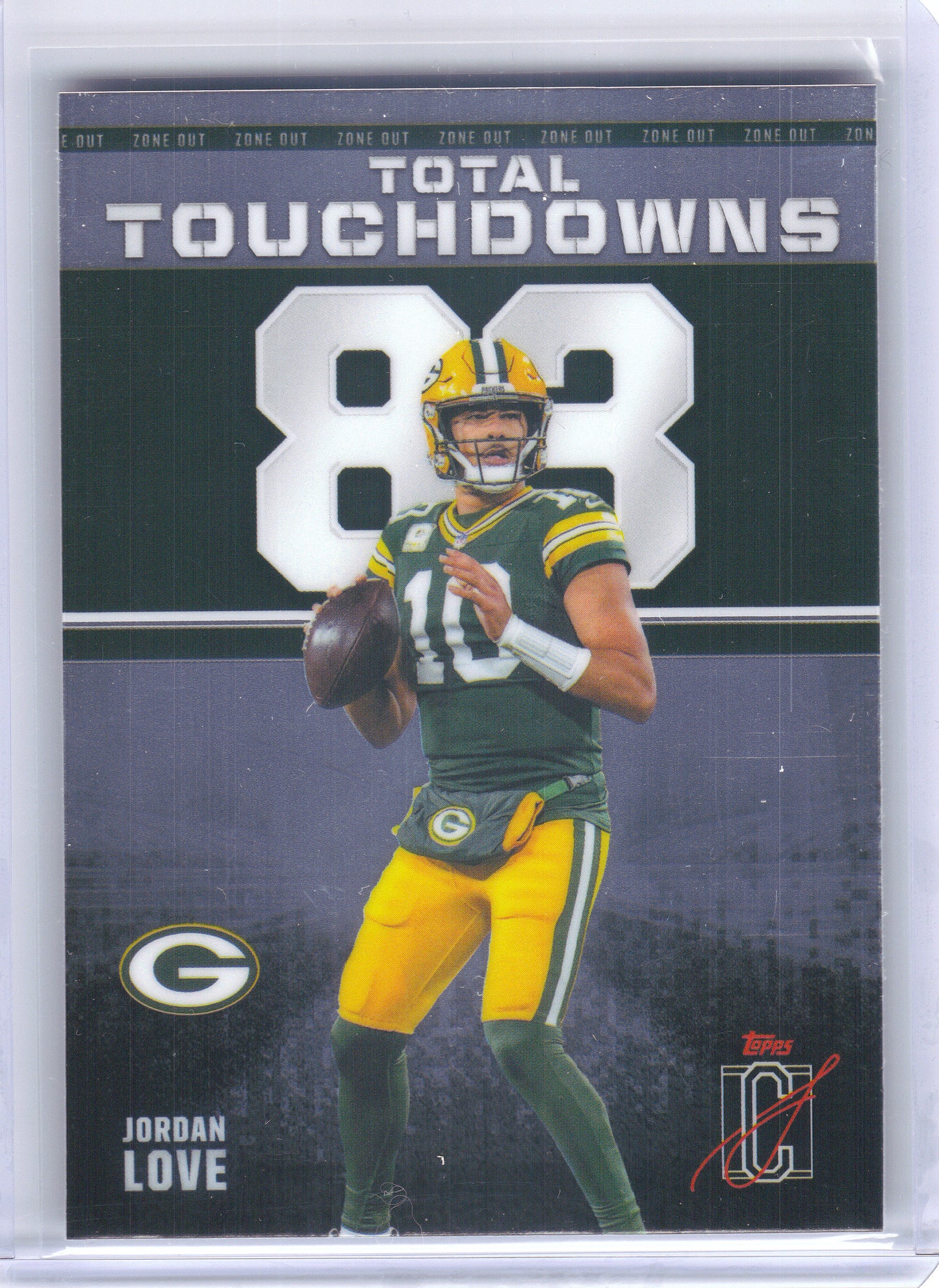 2025 Topps Signature Class #ZO-21 Jordan Love Zone Out Green Bay Packers