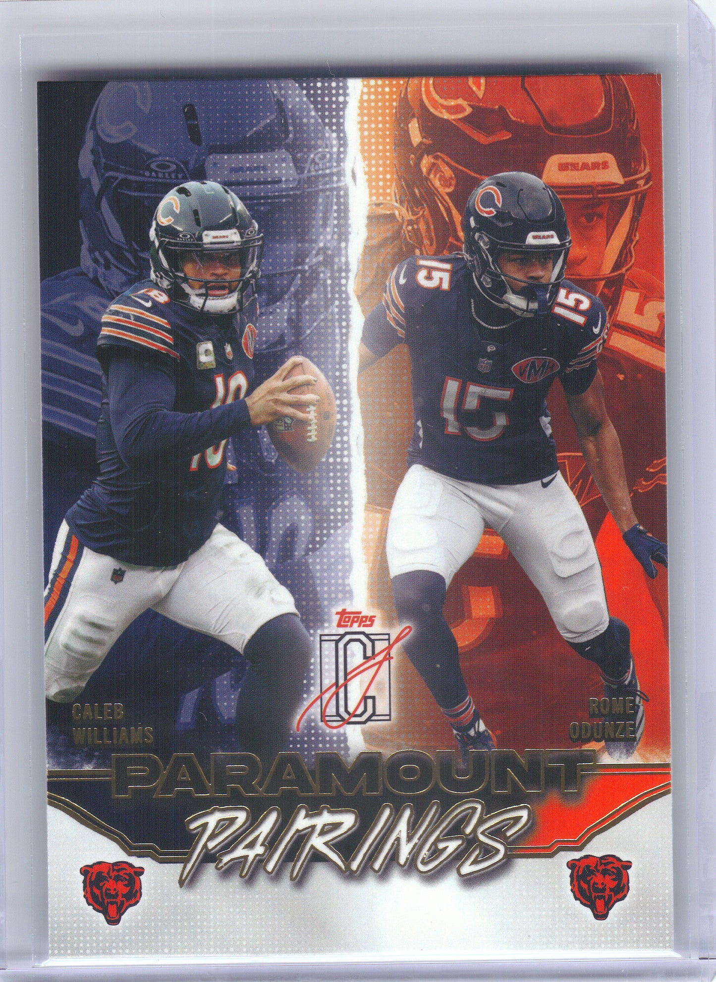 2025 Topps Signature Class #PP-1 Caleb Williams / Rome Odunze Paramount Pairings Chicago Bears