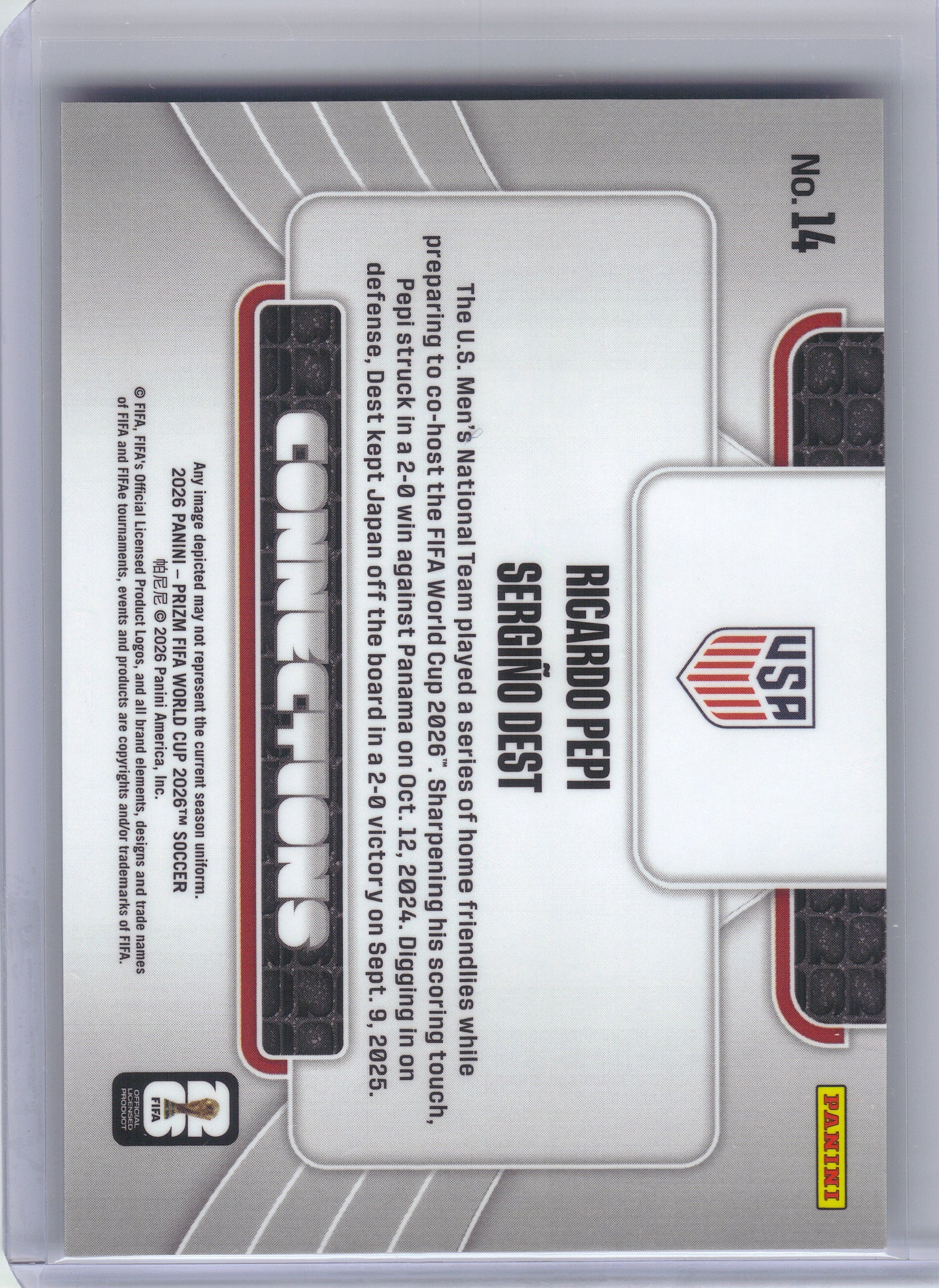 2026 Panini Prizm FIFA World Cup #14 Ricardo Pepi / Sergino Dest Connections USA