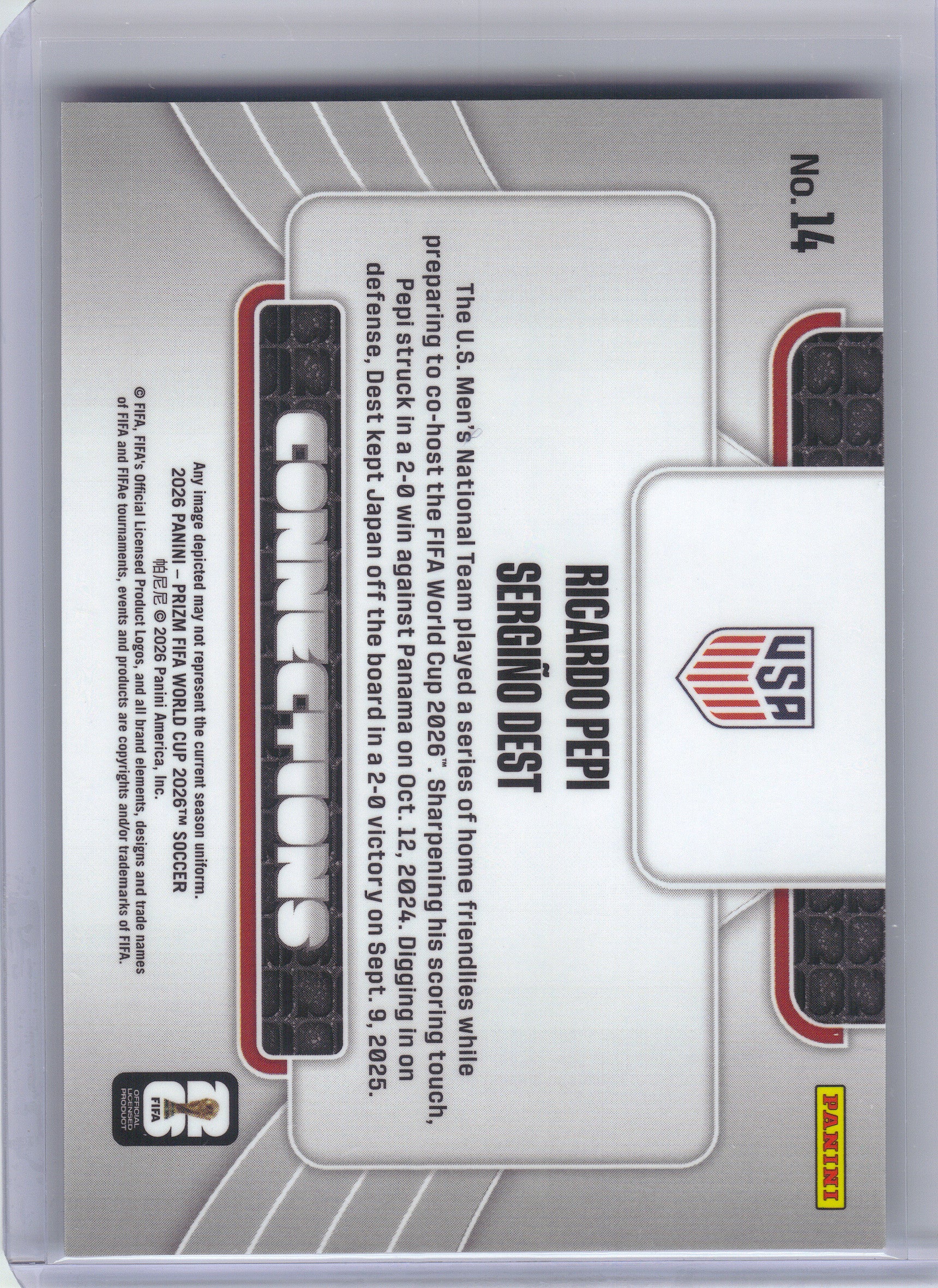 2026 Panini Prizm FIFA World Cup #14 Ricardo Pepi / Sergino Dest Connections USA