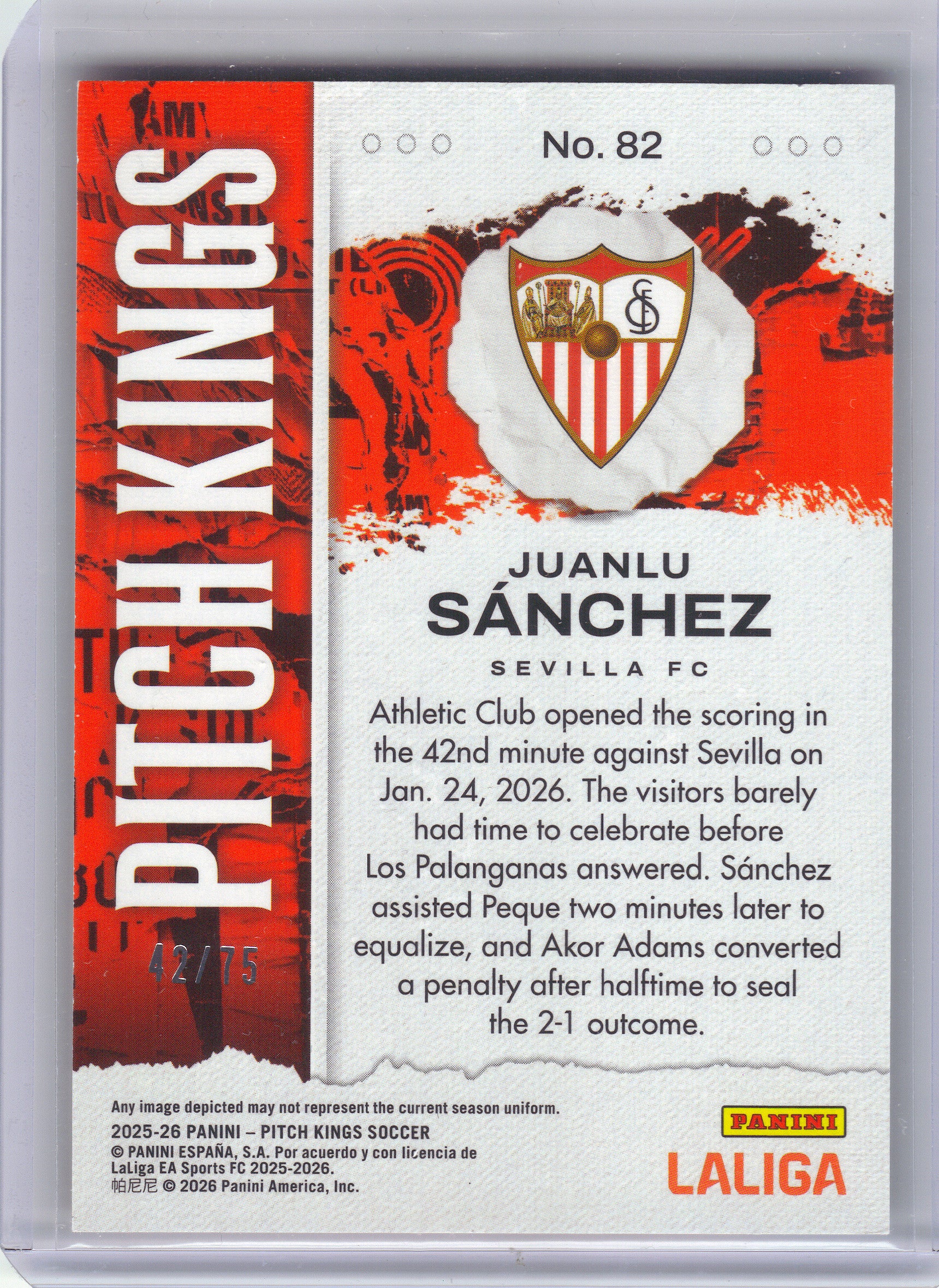 2025-26 Panini Select La Liga #82 Juanlu Sanchez Orange #/75 Sevilla SN