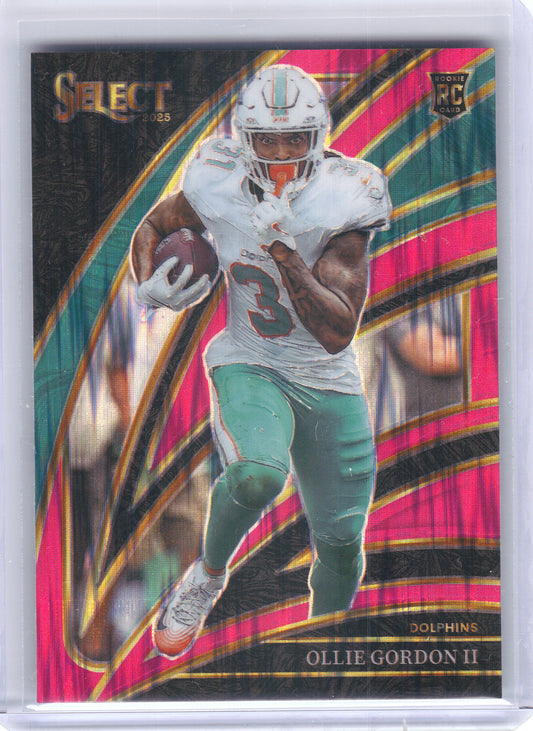 2025 Panini Select #281 Ollie Gordon II Pink Prizm Shock Miami Dolphins