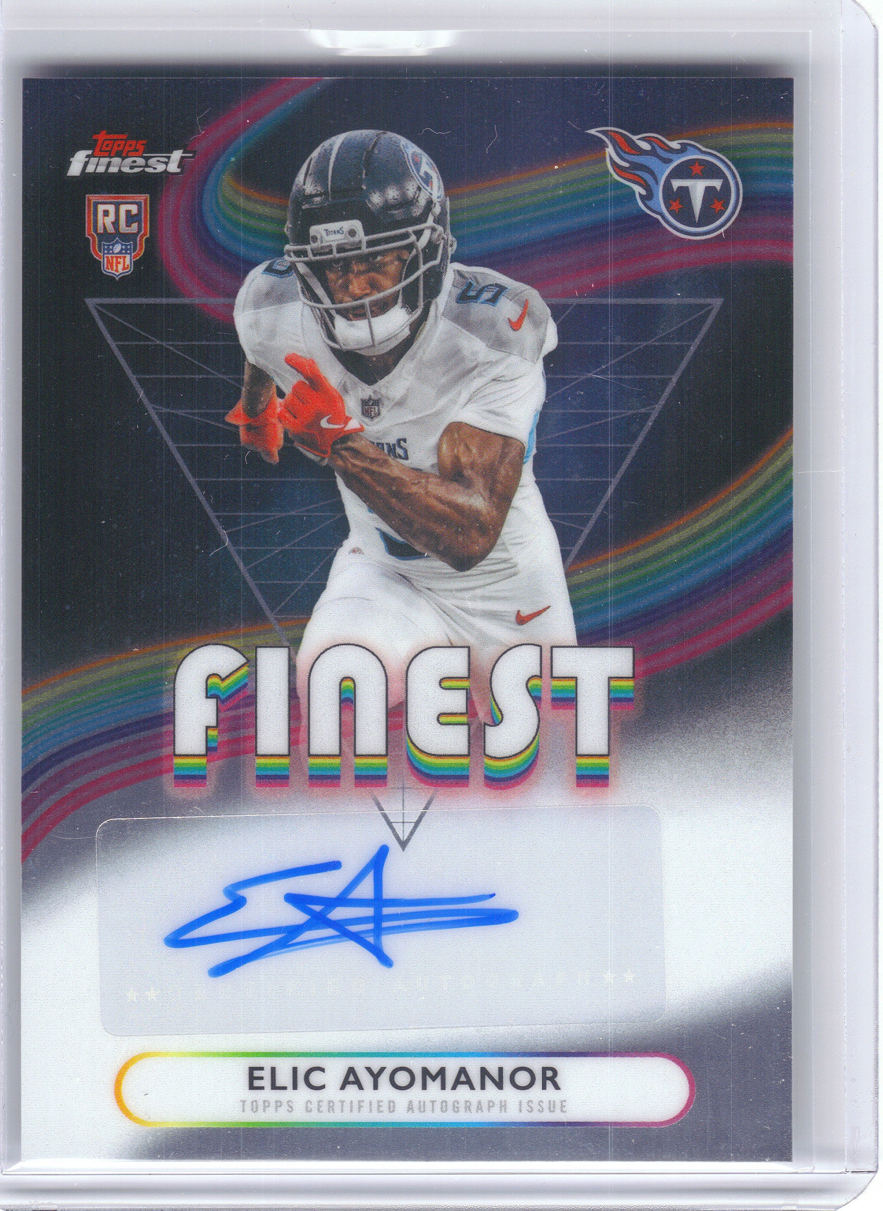 2025 Finest #RFA-EA Elic Ayomanor Rookie Finest Autographs Tennessee Titans Auto