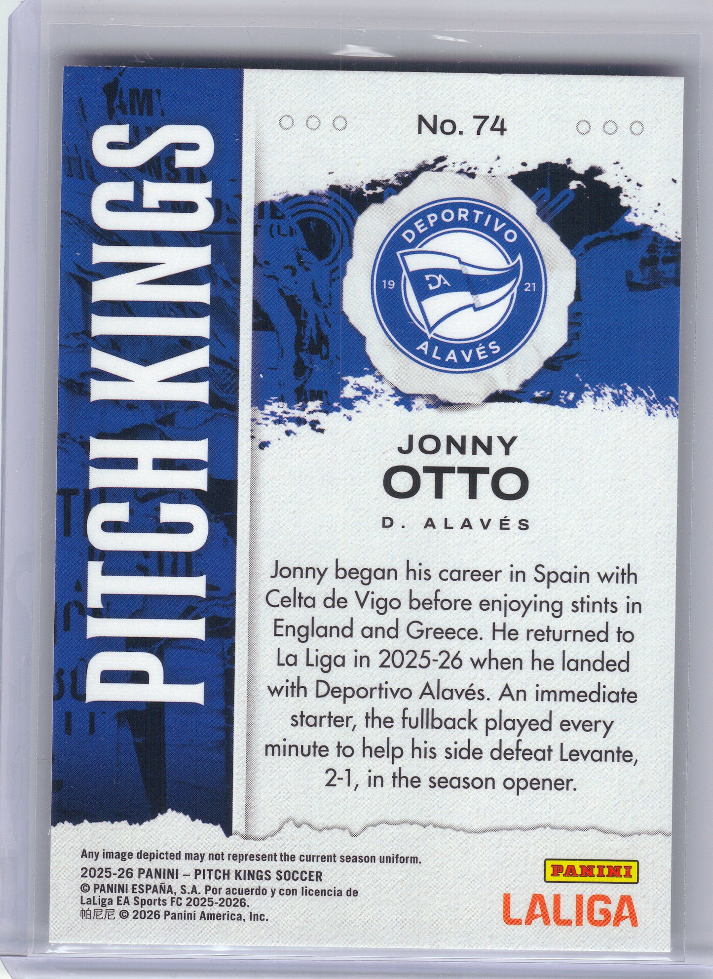 2025-26 Panini Pitch Kings #74 Jonny Otto Deportivo Alaves