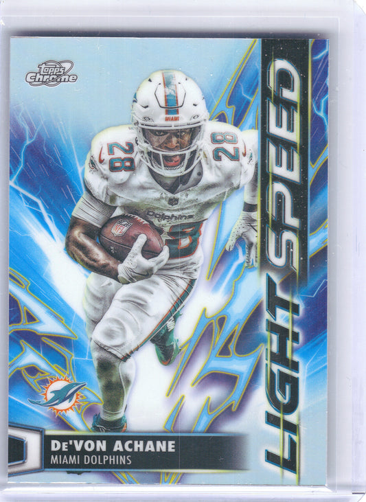2025 Topps Chrome Cosmic #LS-17 De'Von Achane Light Speed Miami Dolphins