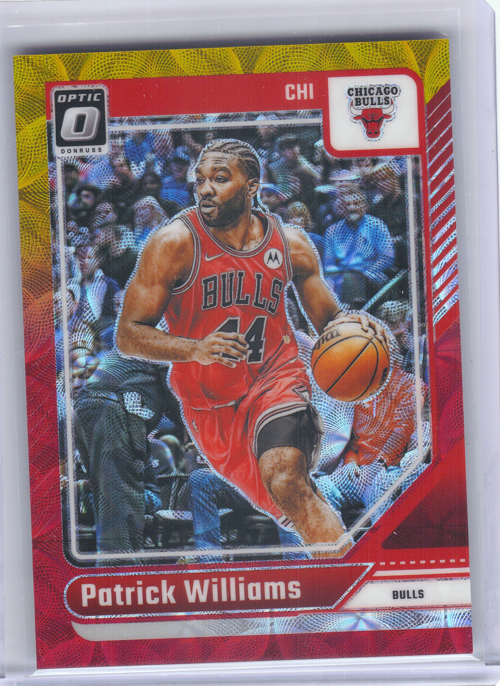 2024-25 Donruss Optic #92 Patrick Williams Red and Gold International #/99 Chicago Bulls SN