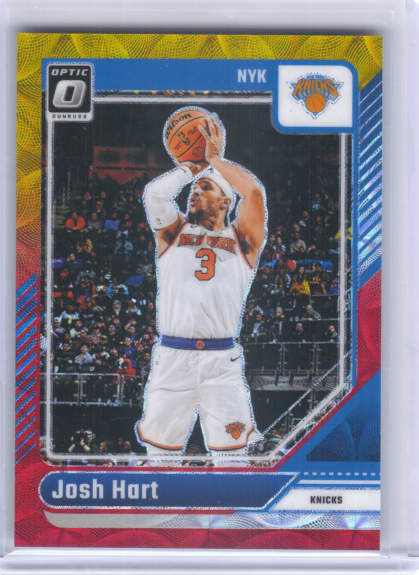 2024-25 Donruss Optic #102 Josh Hart Red and Gold International #/99 New York Knicks SN