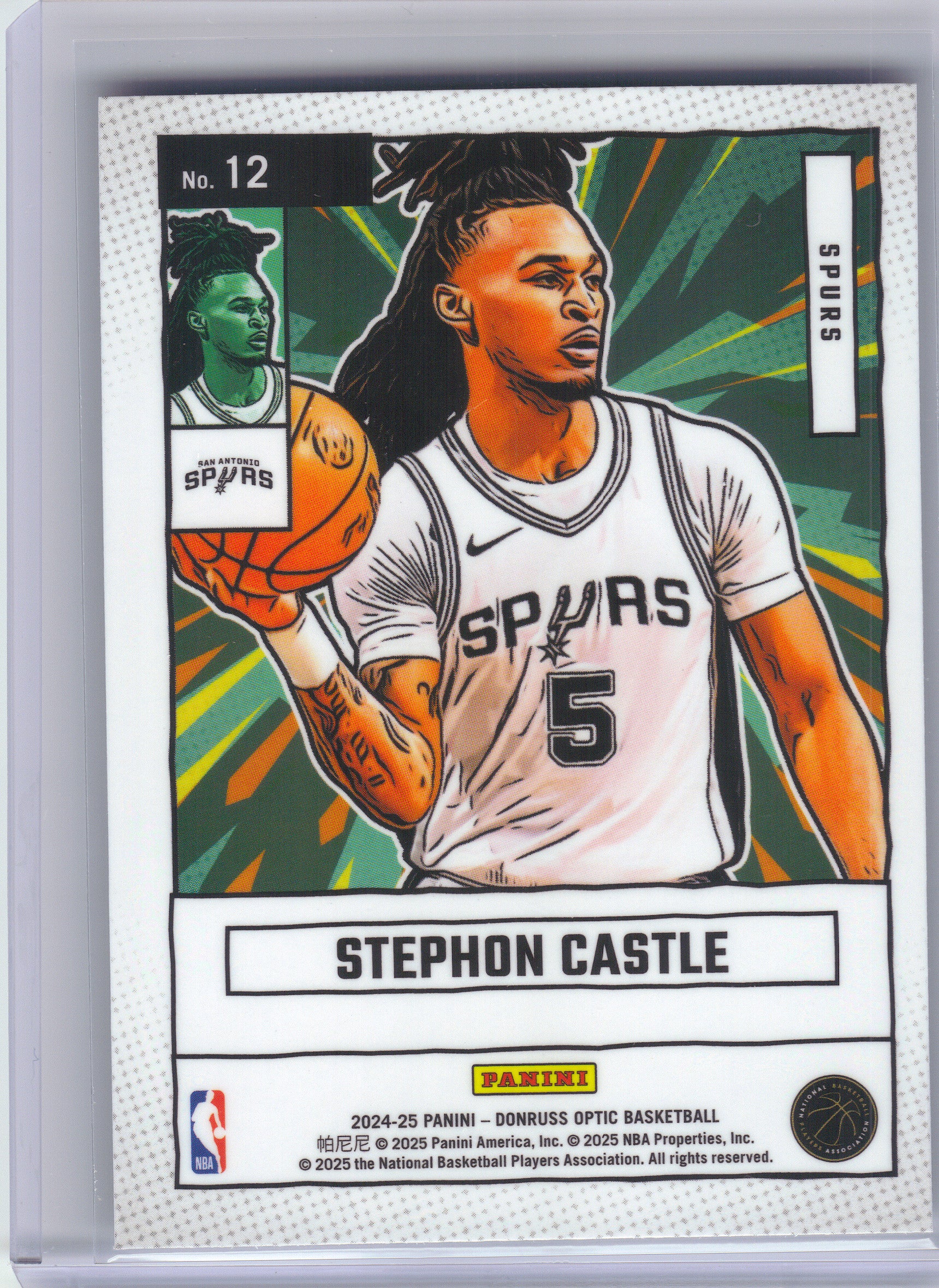 2024-25 Donruss Optic #12 Stephon Castle Net Marvels San Antonio Spurs