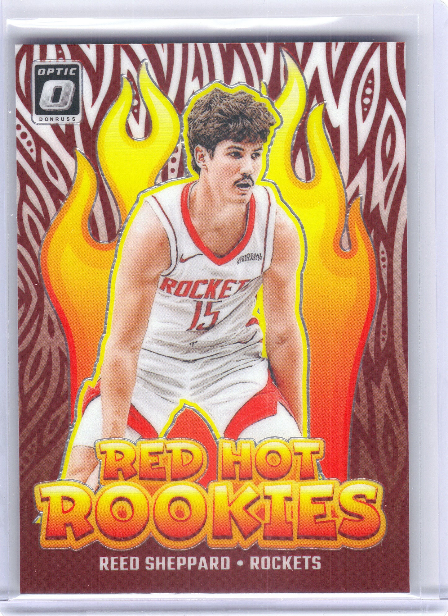 2024-25 Donruss Optic #3 Reed Sheppard Red Hot Rookies Houston Rockets