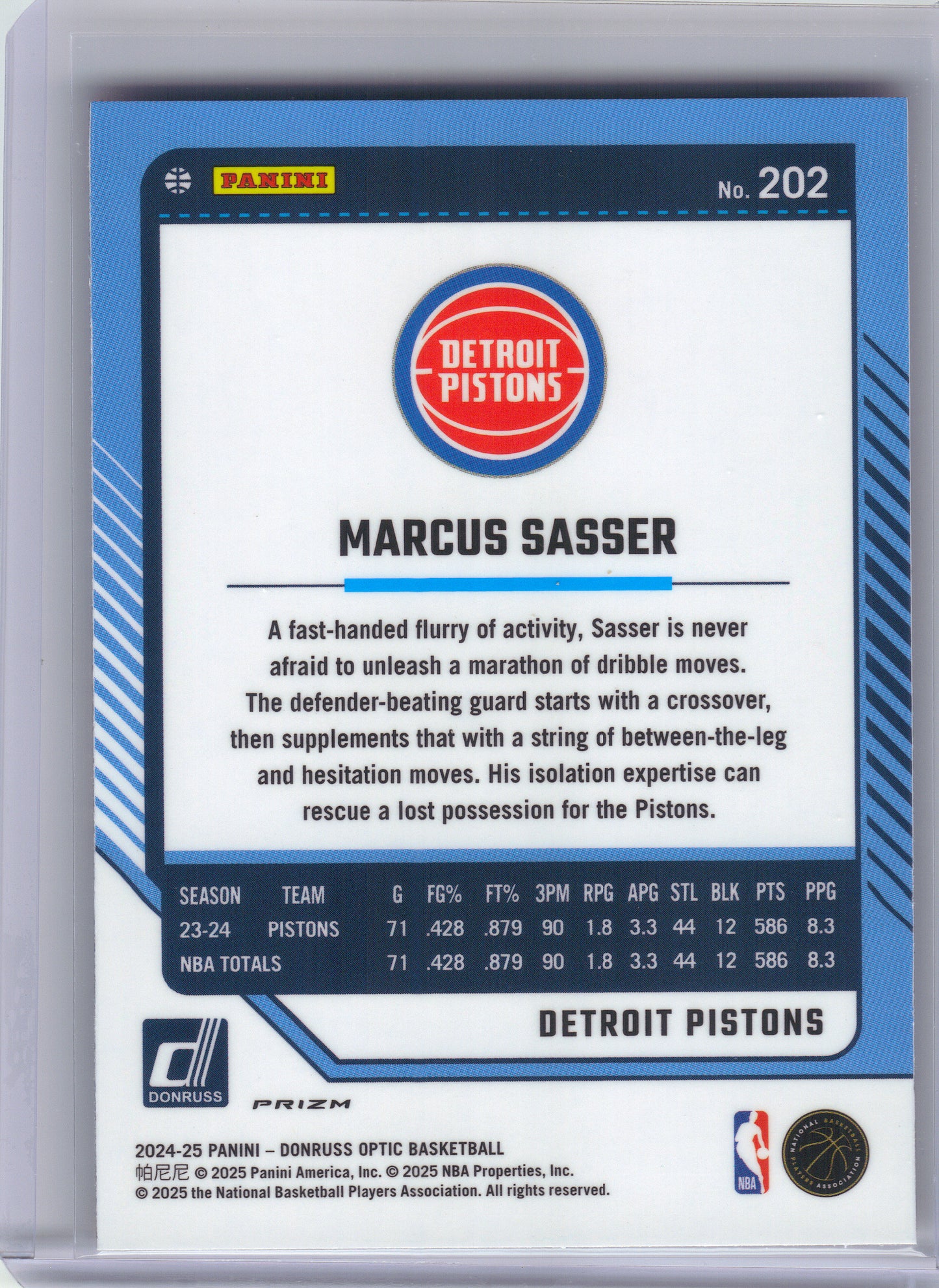 2024-25 Donruss Optic #202 Marcus Sasser Red International Detroit Pistons