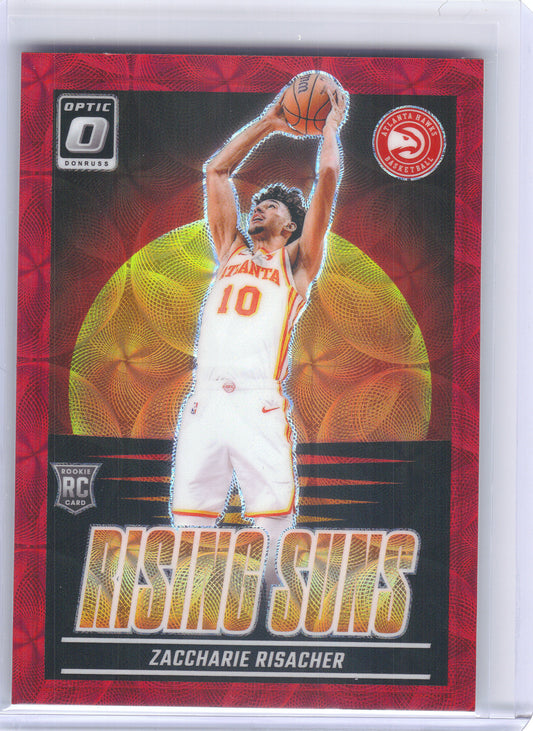 2024-25 Donruss Optic #14 Zaccharie Risacher Rising Suns Red International Atlanta Hawks