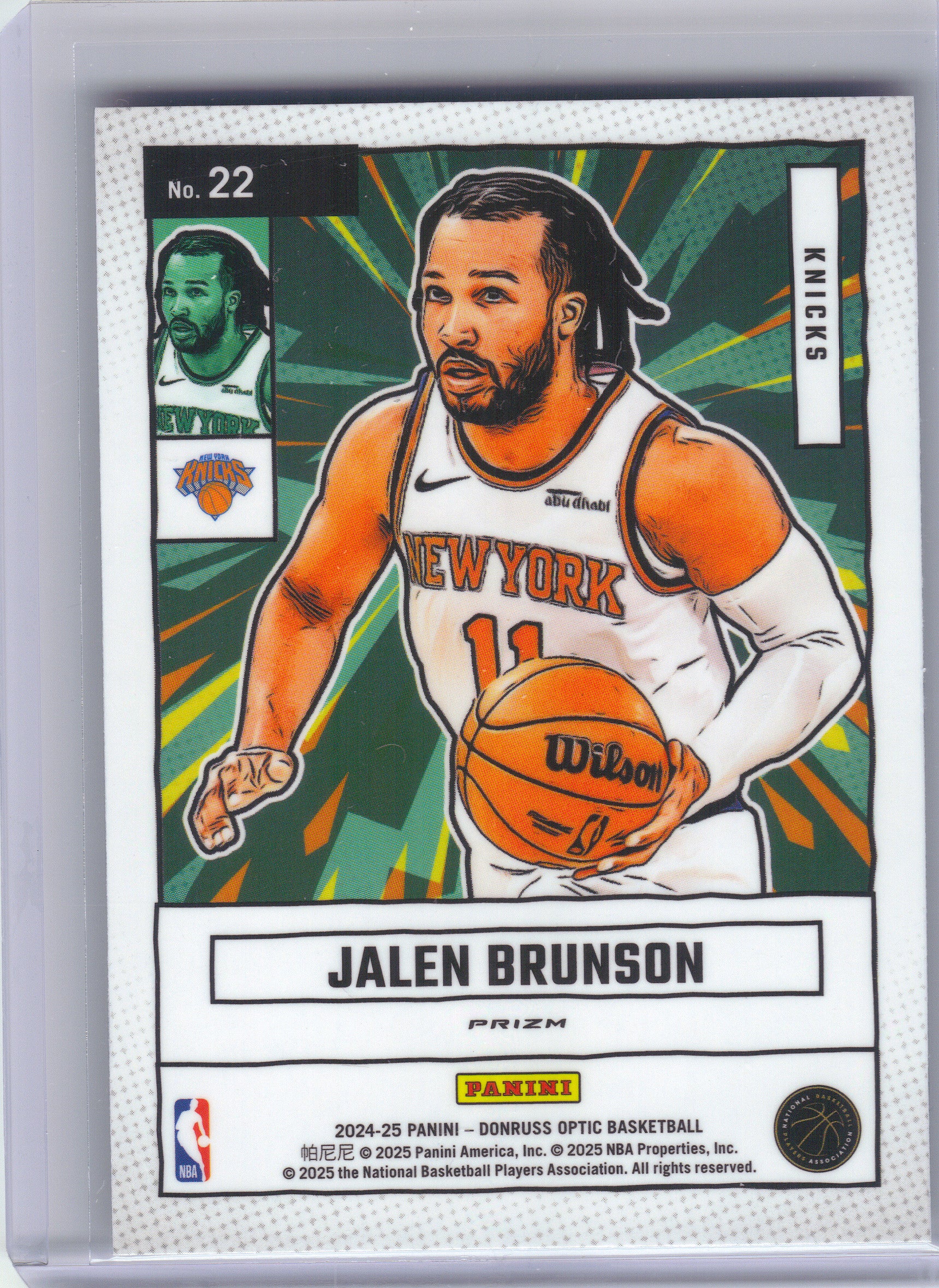 2024-25 Donruss Optic #22 Jalen Brunson Net Marvels Holo New York Knicks