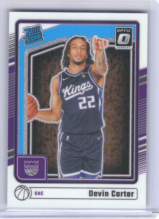 2024-25 Donruss Optic #290 Devin Carter Sacramento Kings Rookie