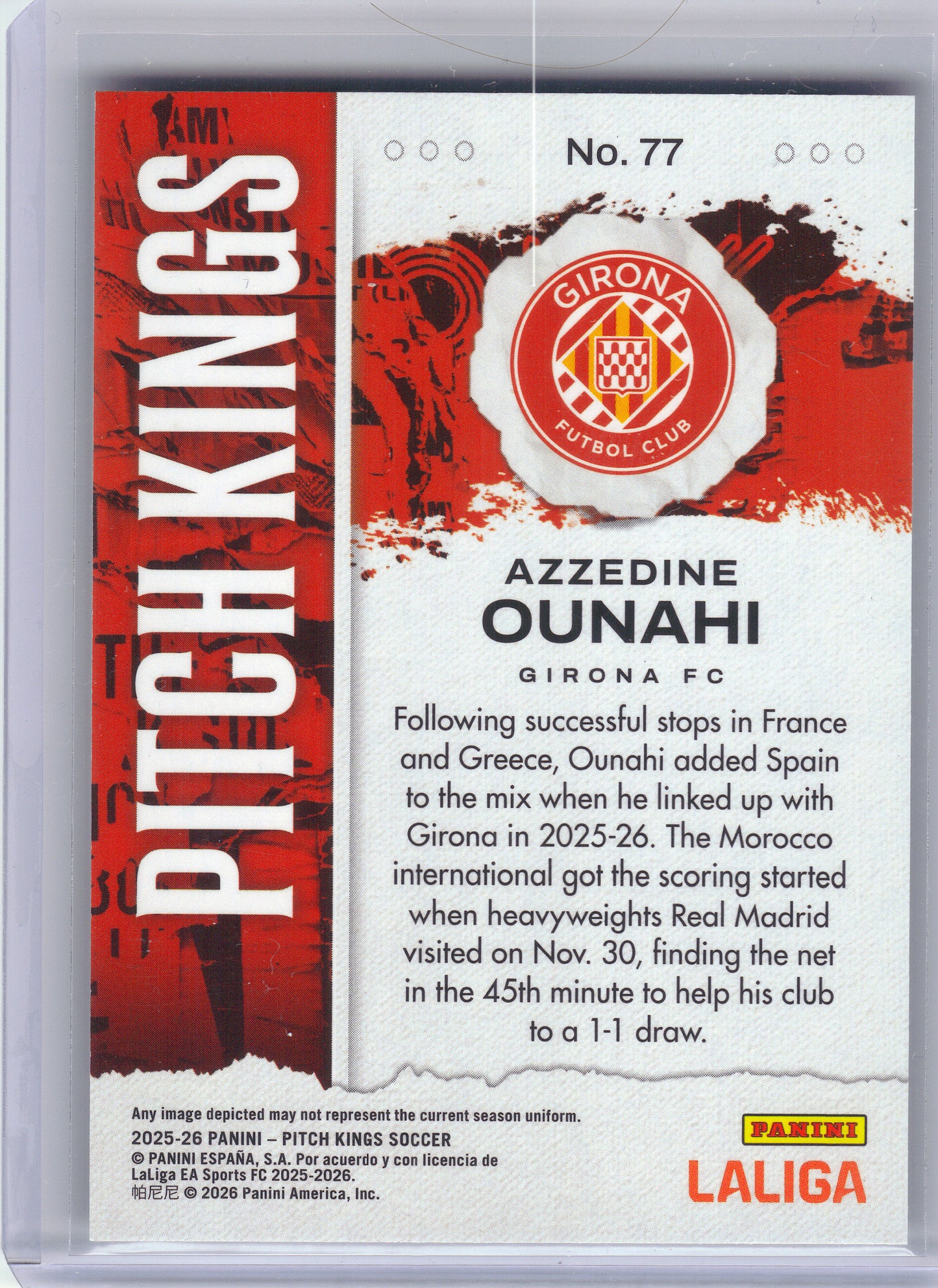 2025-26 Panini Pitch Kings #77 Azzedine Ounahi Girona FC