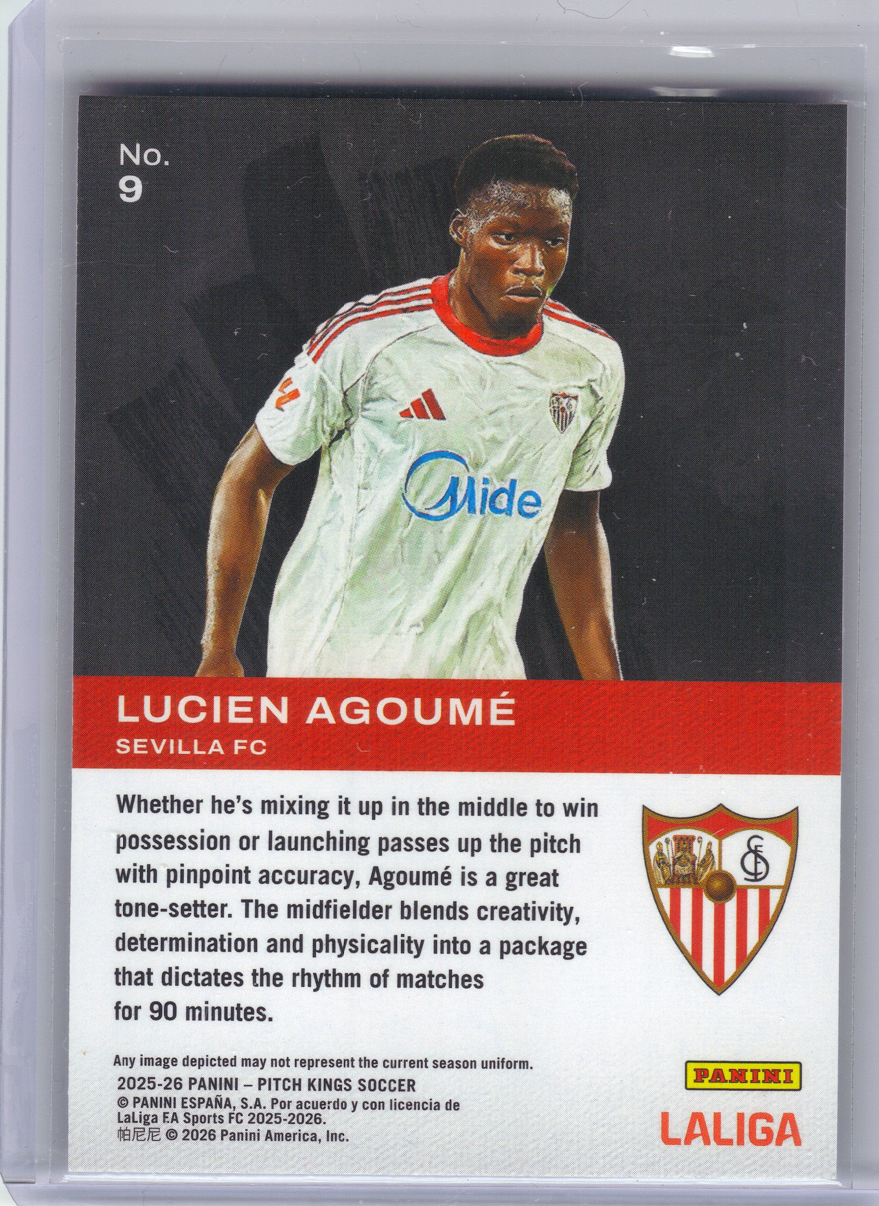 2025-26 Panini Pitch Kings #9 Lucien Agoume Elegance FC Sevilla