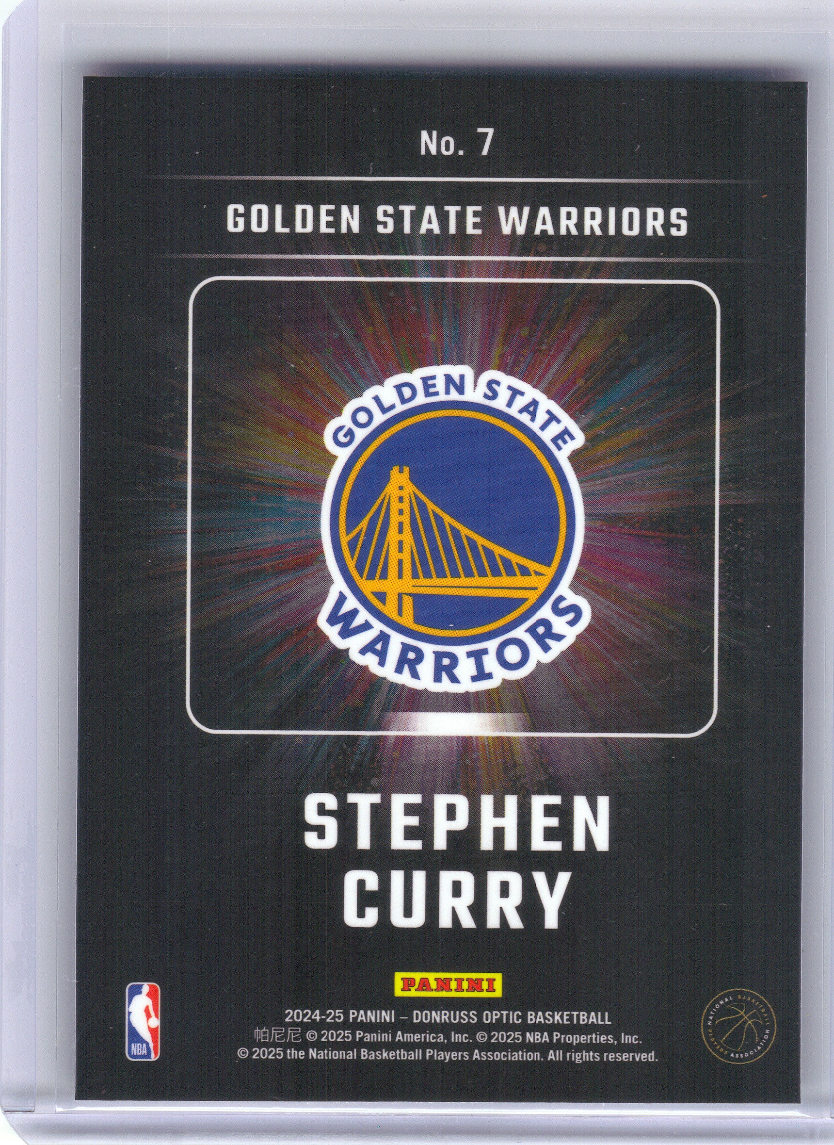 2024-25 Donruss Optic #7 Stephen Curry Lights Out Golden State Warriors