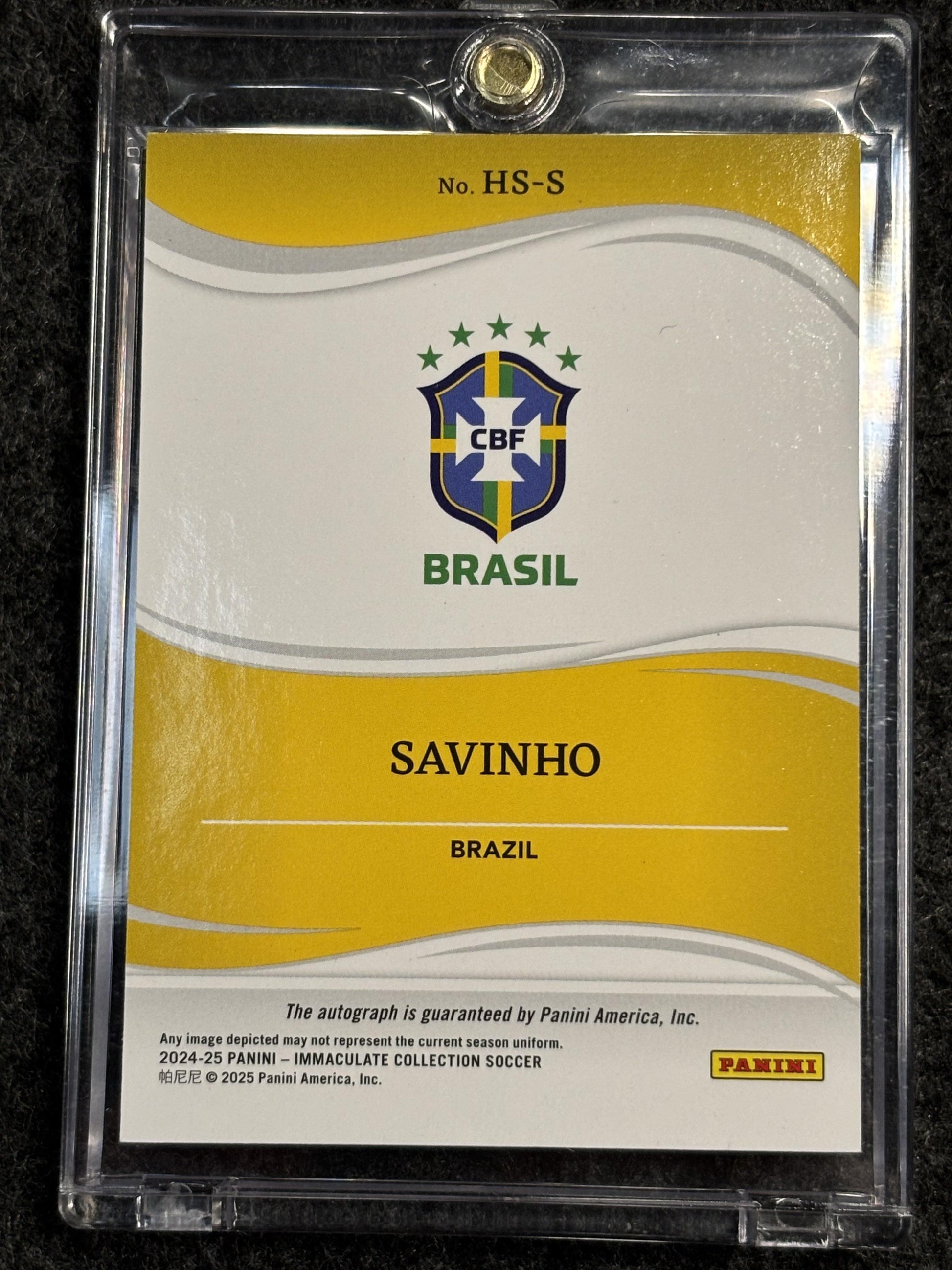 2024-25 Panini Immaculate Collection #HS-S Savinho Heralded Signatures #/25 Brazil SN, Auto