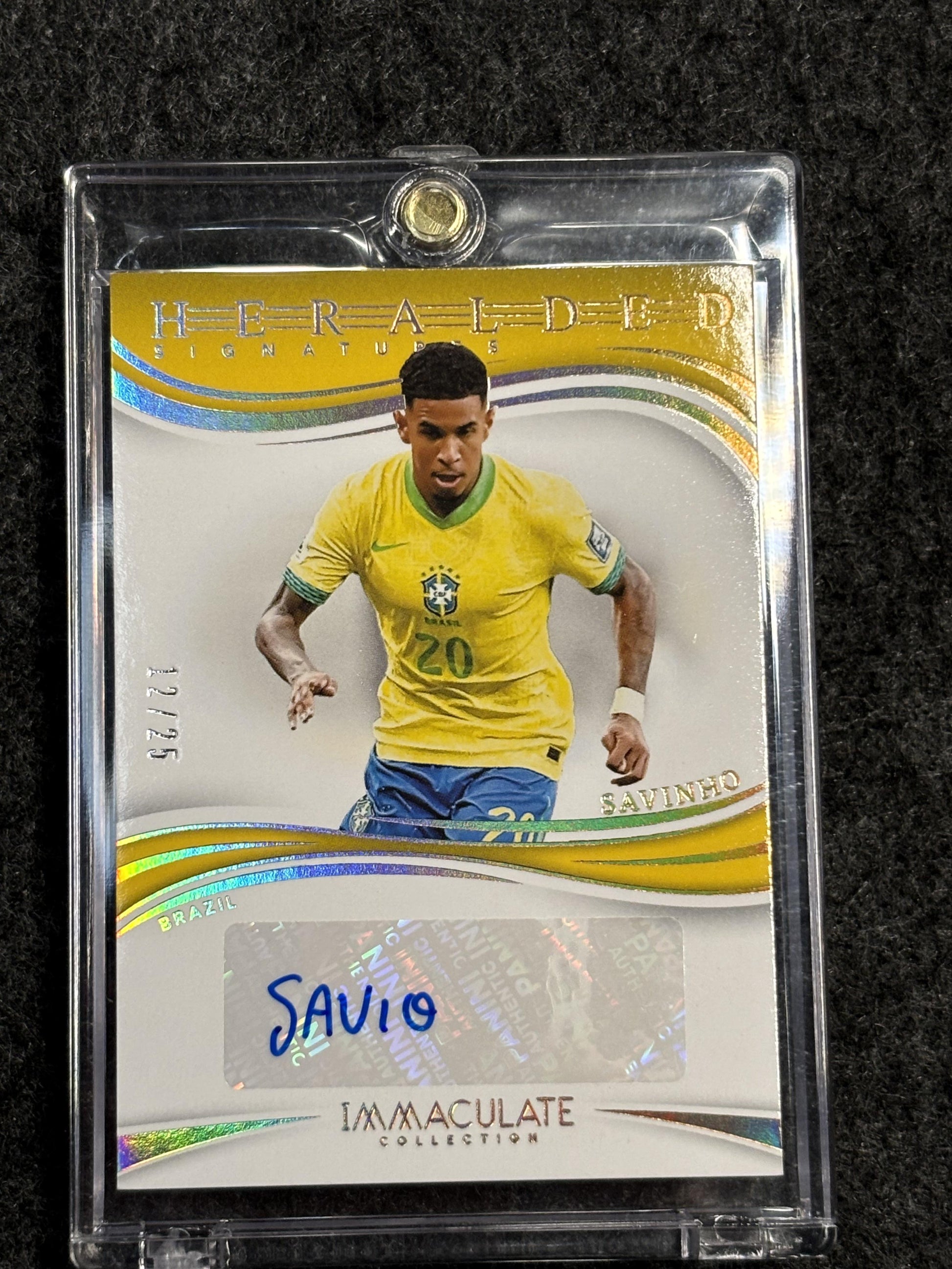 2024-25 Panini Immaculate Collection #HS-S Savinho Heralded Signatures #/25 Brazil SN, Auto