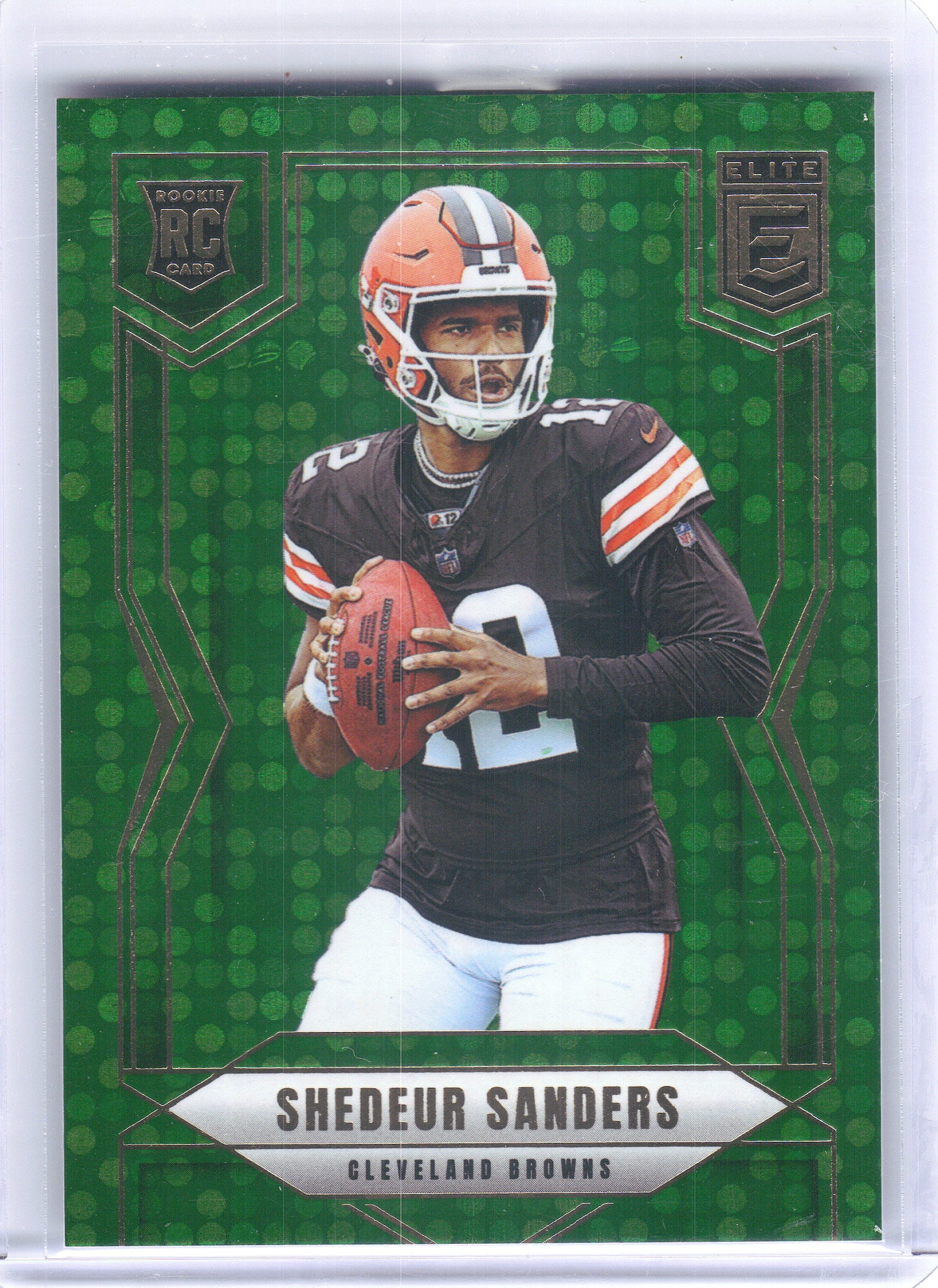 2025 Donruss Elite #112 Shedeur Sanders Green Disco Cleveland Browns Rookie