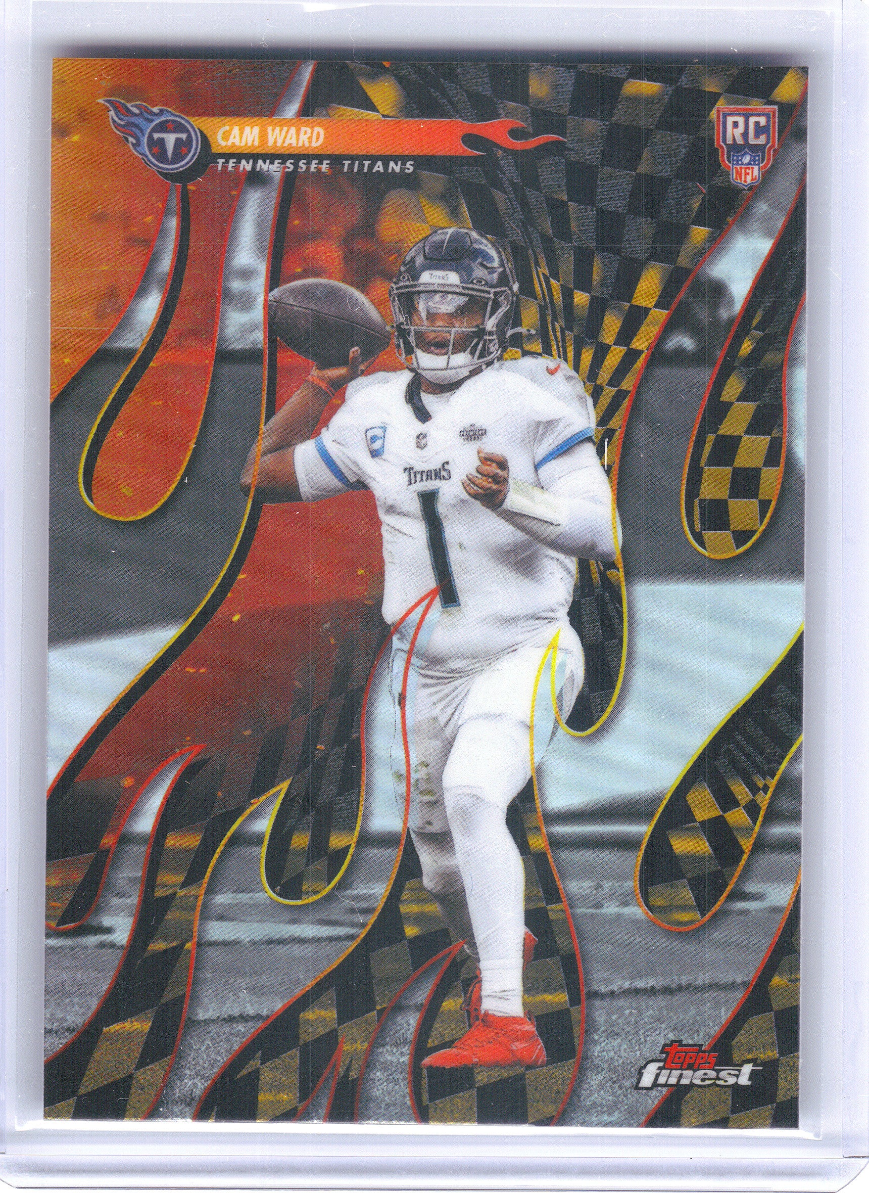 2025 Finest #T-5 Cam Ward Torchers Refractor Tennessee Titans