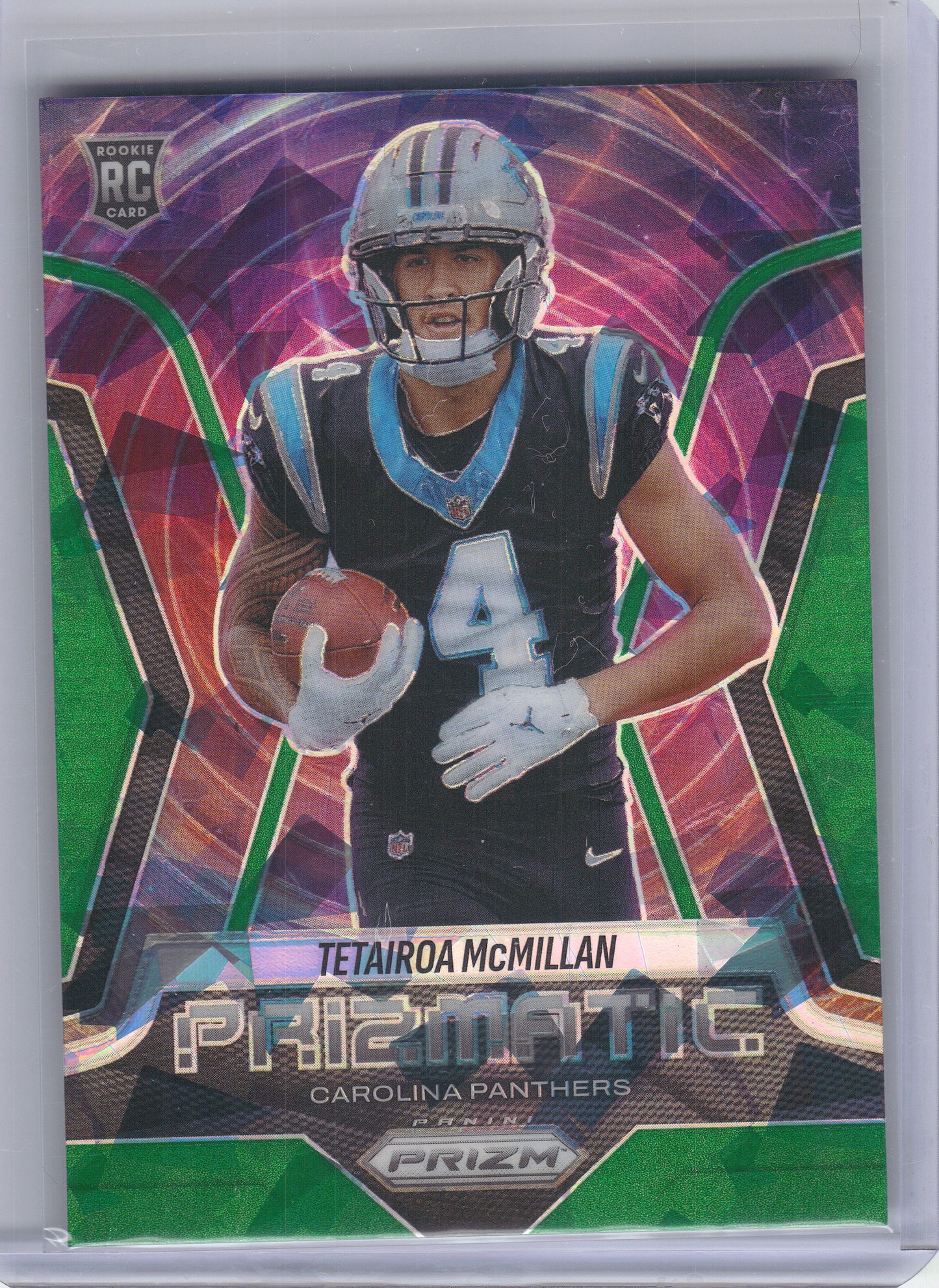 2025 Panini Prizm #1 Tetairoa McMillan Prizmatic Green Ice Carolina Panthers