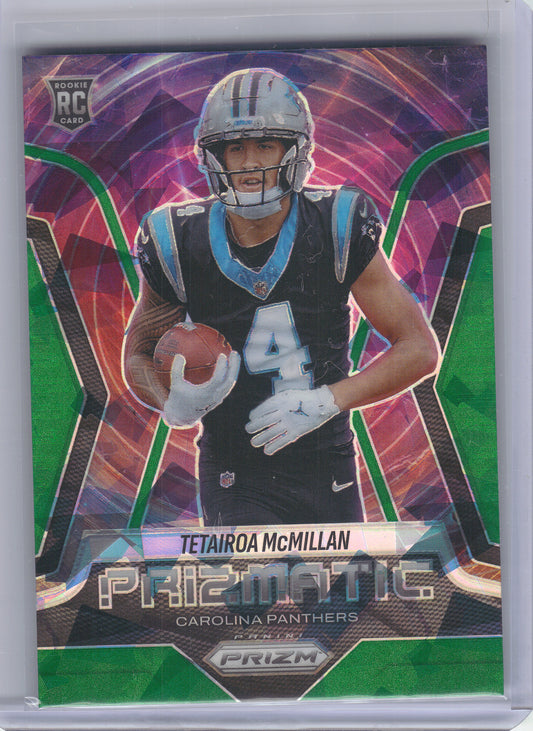 2025 Panini Prizm #1 Tetairoa McMillan Prizmatic Green Ice Carolina Panthers
