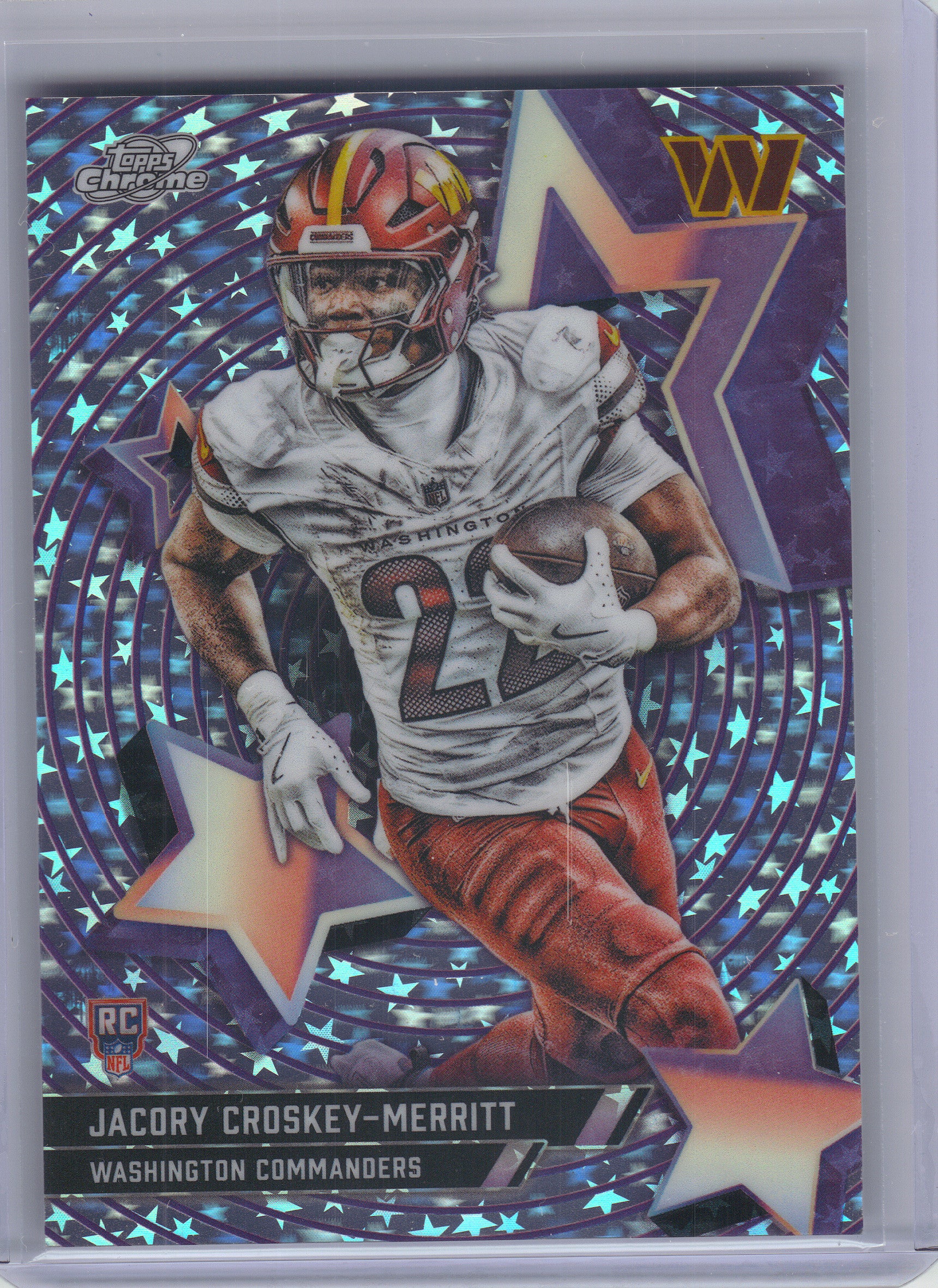 2025 Topps Chrome Cosmic #SF-90 Jacory Croskey-Merritt Starfractor Washington Commanders