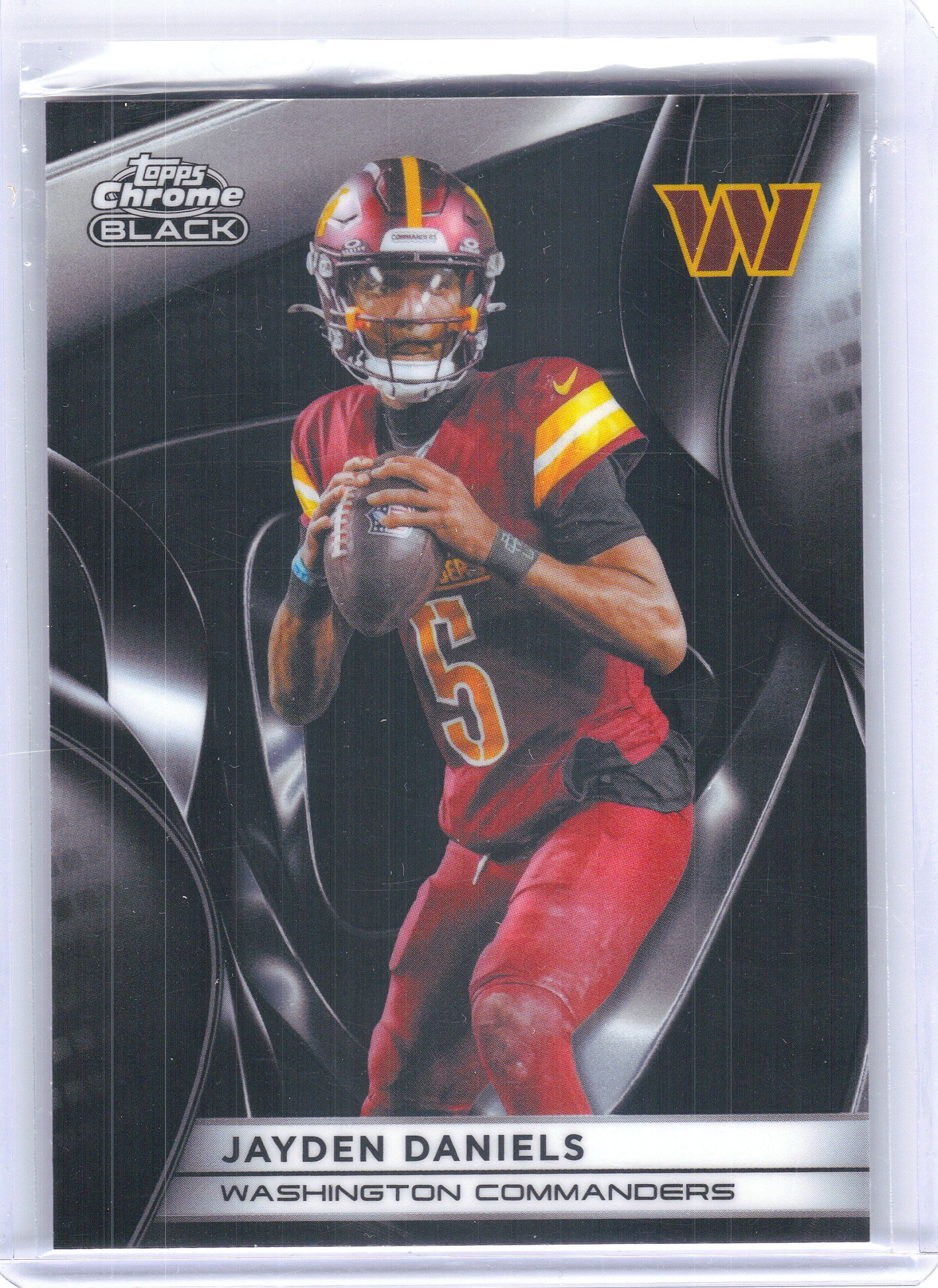 2025 Topps Chrome Black #100 Jayden Daniels Washington Commanders