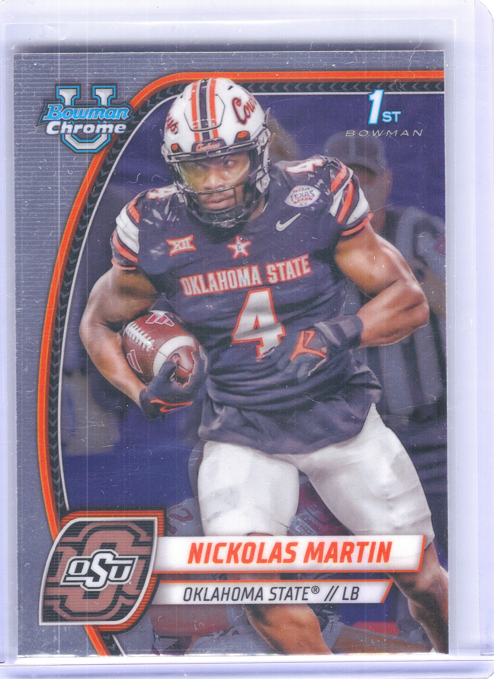 2024 Bowman University Chrome #199 Nickolas Martin Oklahoma State Cowboys