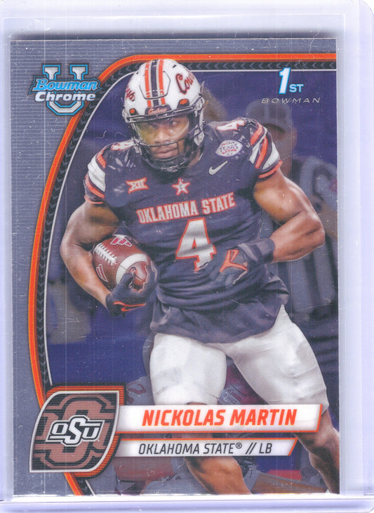 2024 Bowman University Chrome #199 Nickolas Martin Oklahoma State Cowboys
