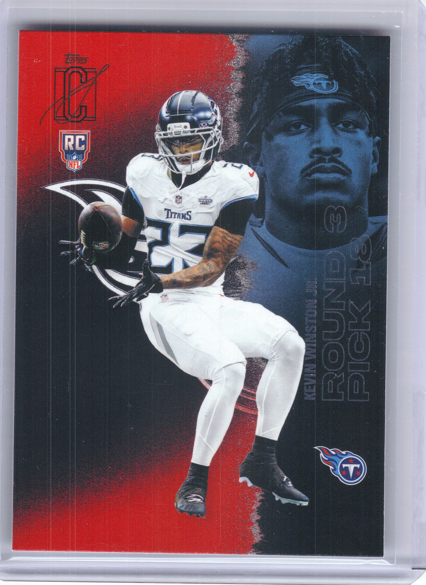 2025 Topps Signature Class #212 Kevin Winston Jr. Red & Black Tennessee Titans Rookie